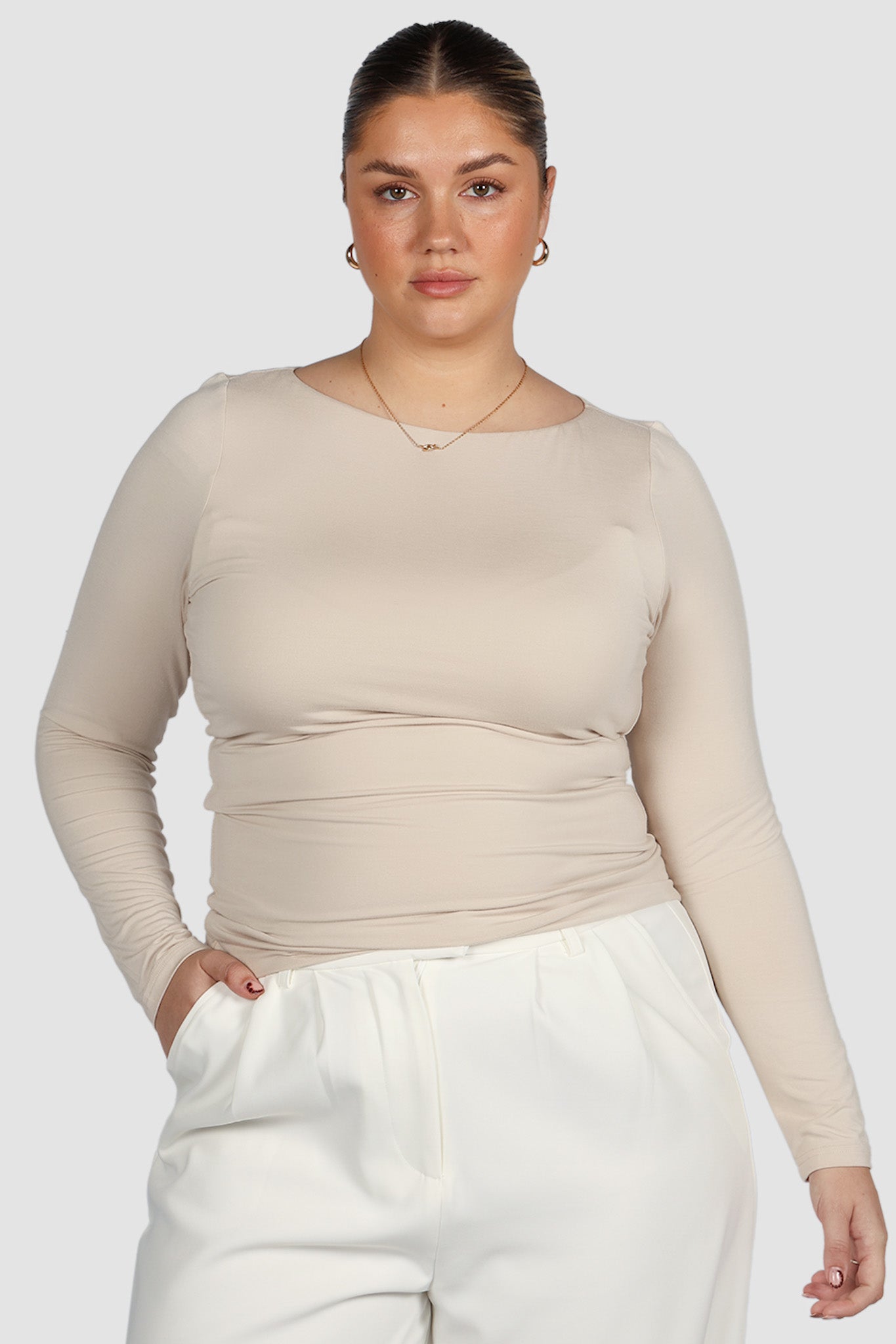 ULTRASOFT ORLA L/S TOP BEIGE