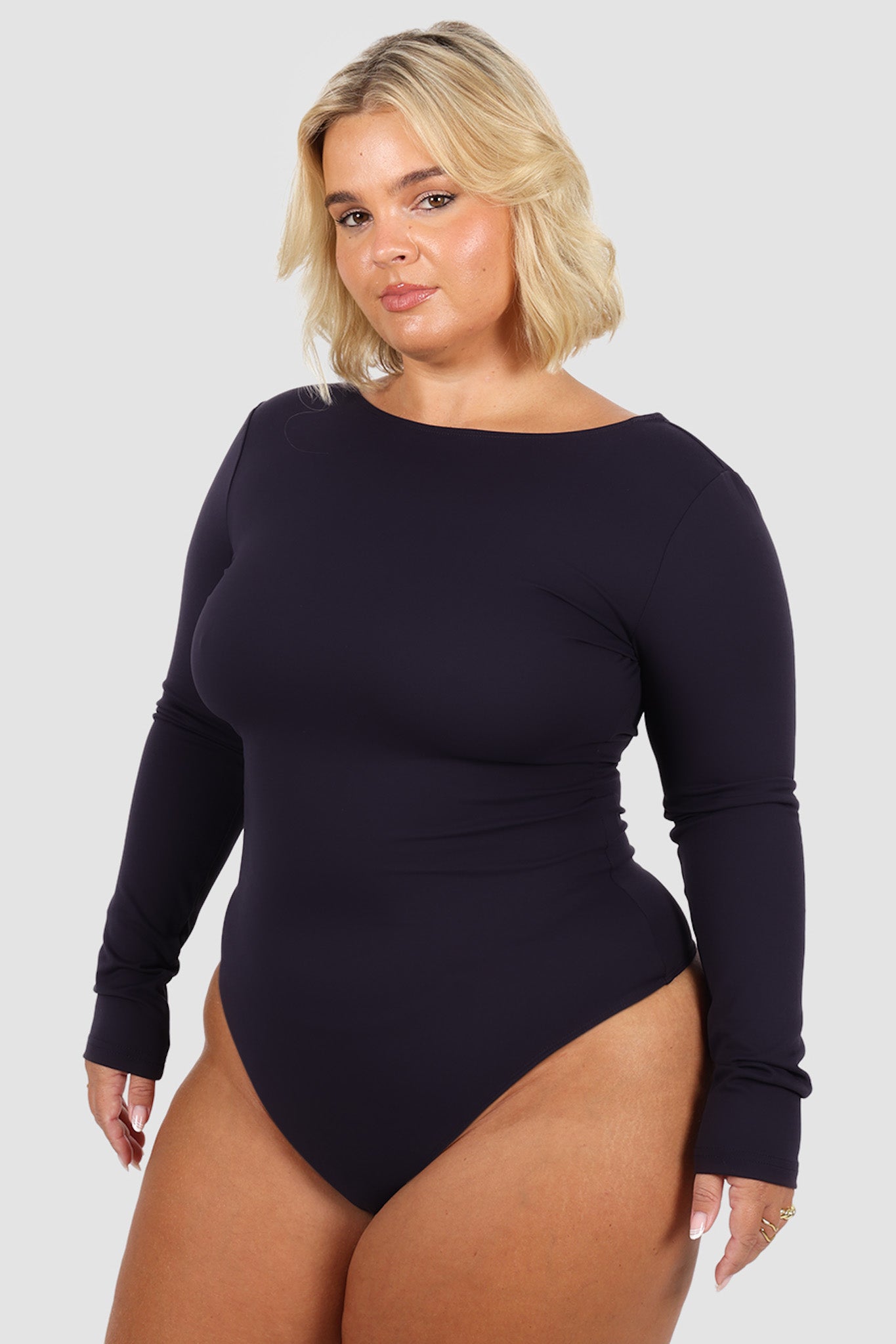 SCOOP BACK BODYSUIT NAVY