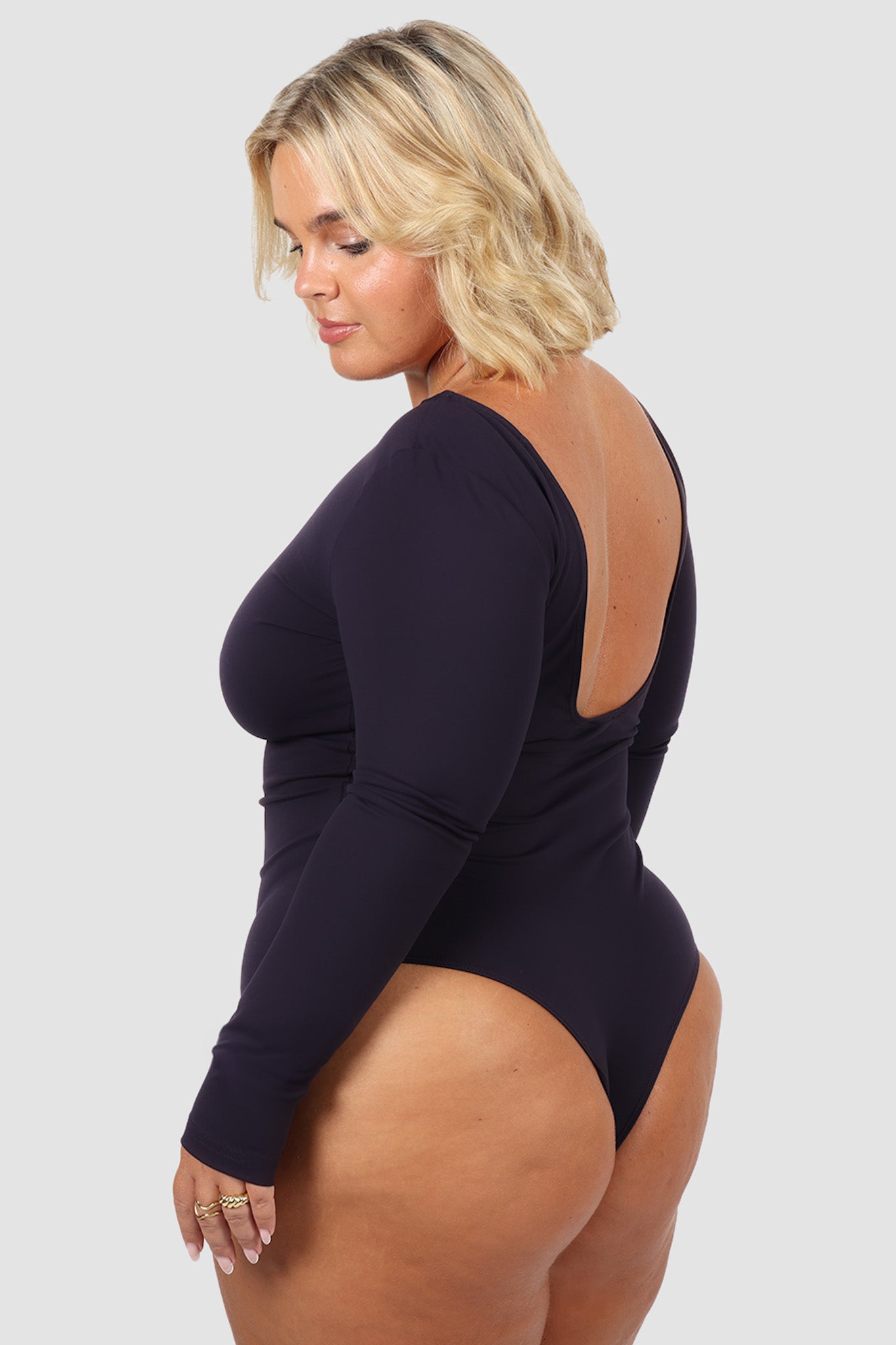 SCOOP BACK BODYSUIT NAVY