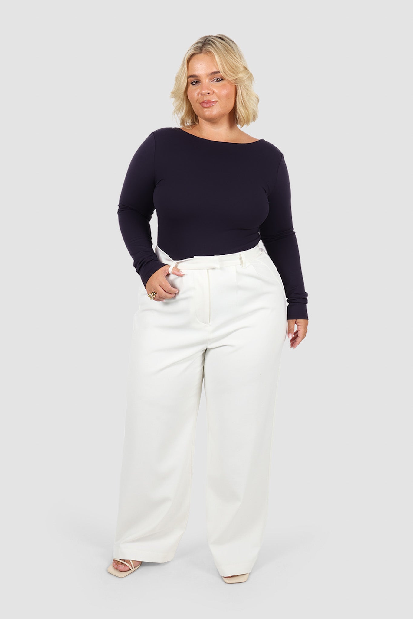 SCOOP BACK BODYSUIT NAVY