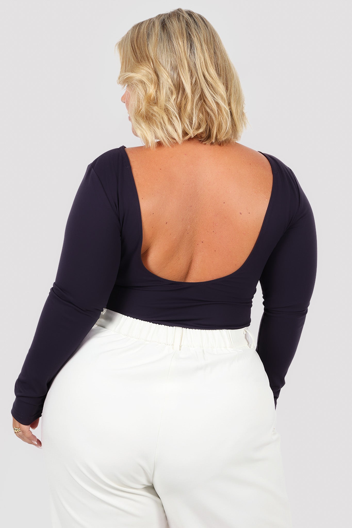 SCOOP BACK BODYSUIT NAVY