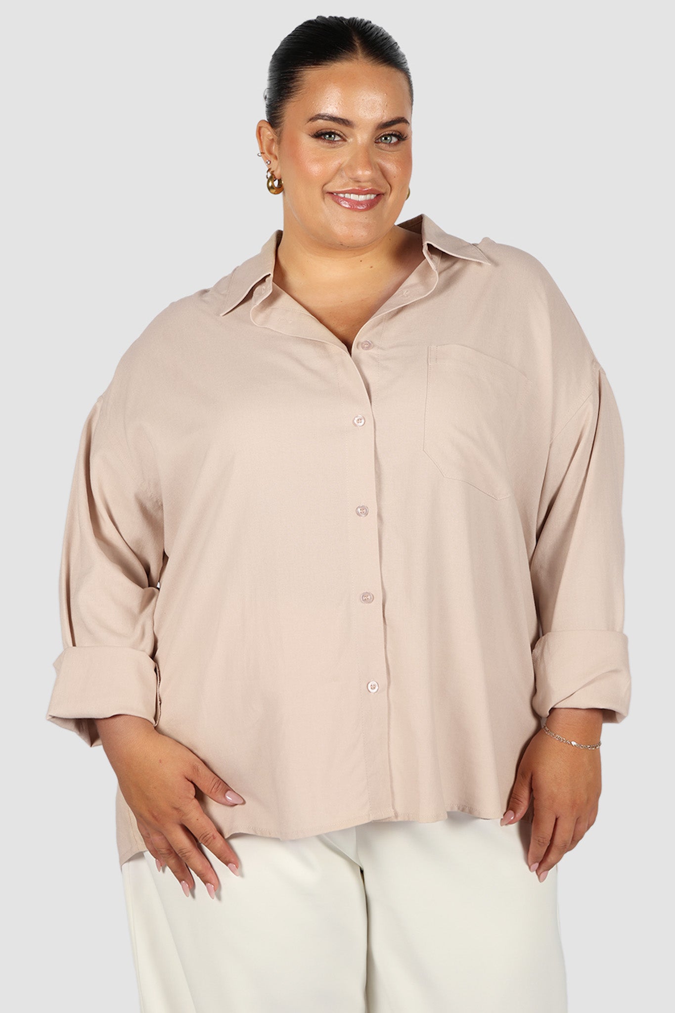 BEXLEY BUTTON SHIRT NEUTRAL