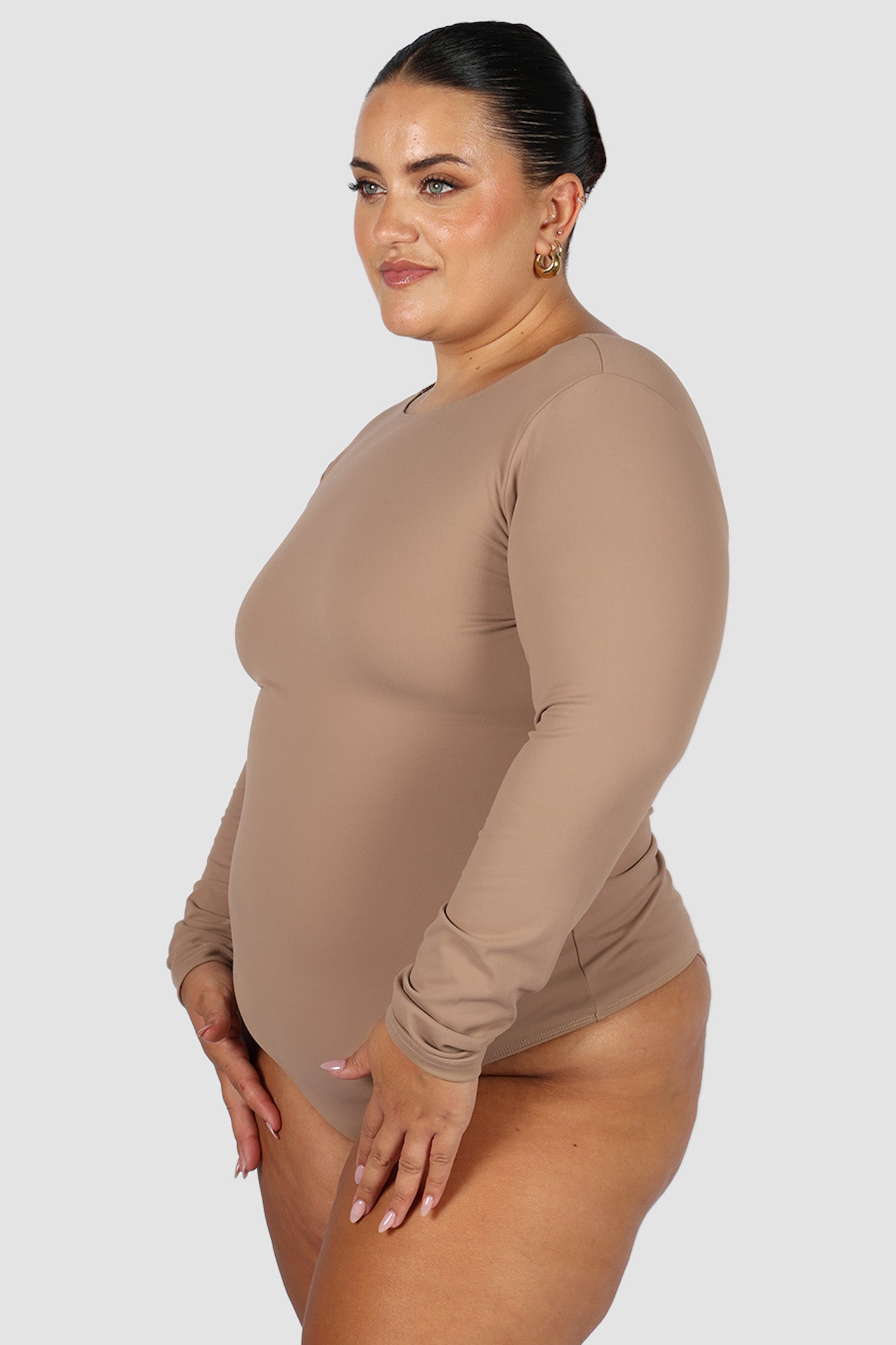 SCOOP BACK BODYSUIT COFFEE