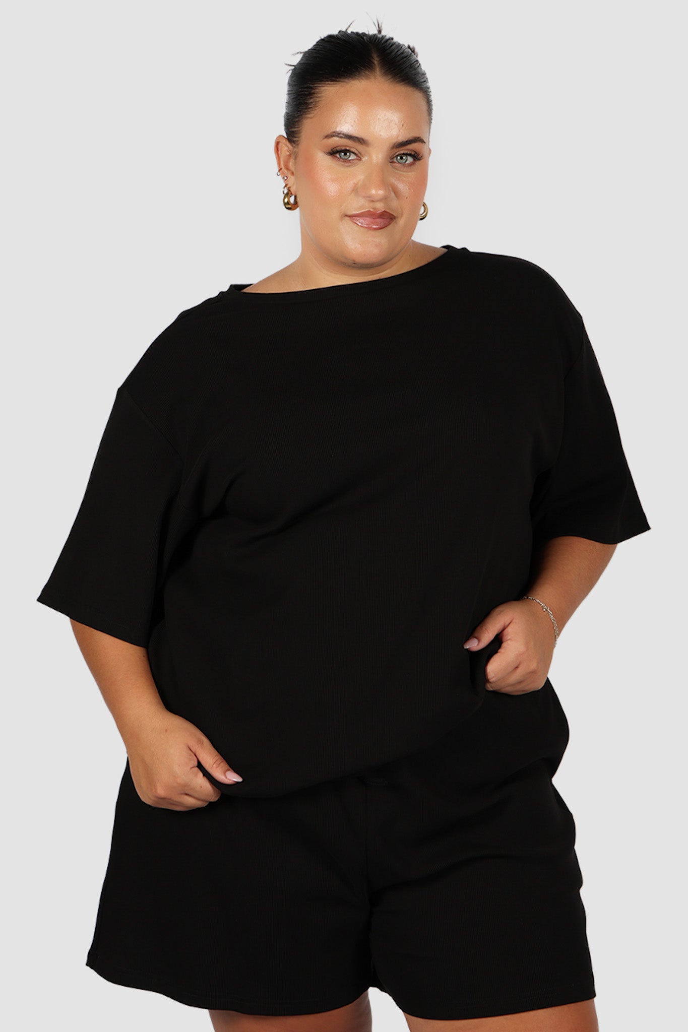 NOLYN RIB TEE BLACK
