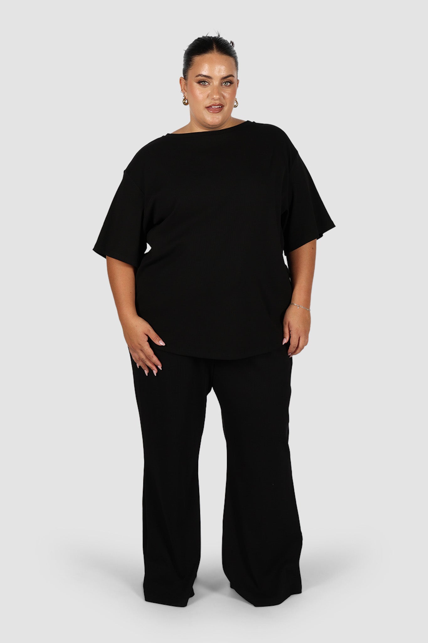 RAYLN RIB PANTS BLACK