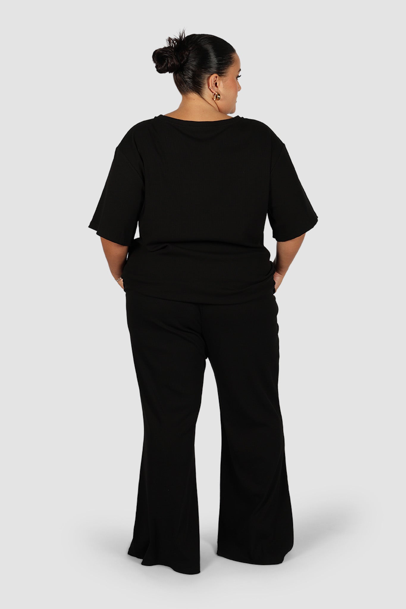 RAYLN RIB PANTS BLACK