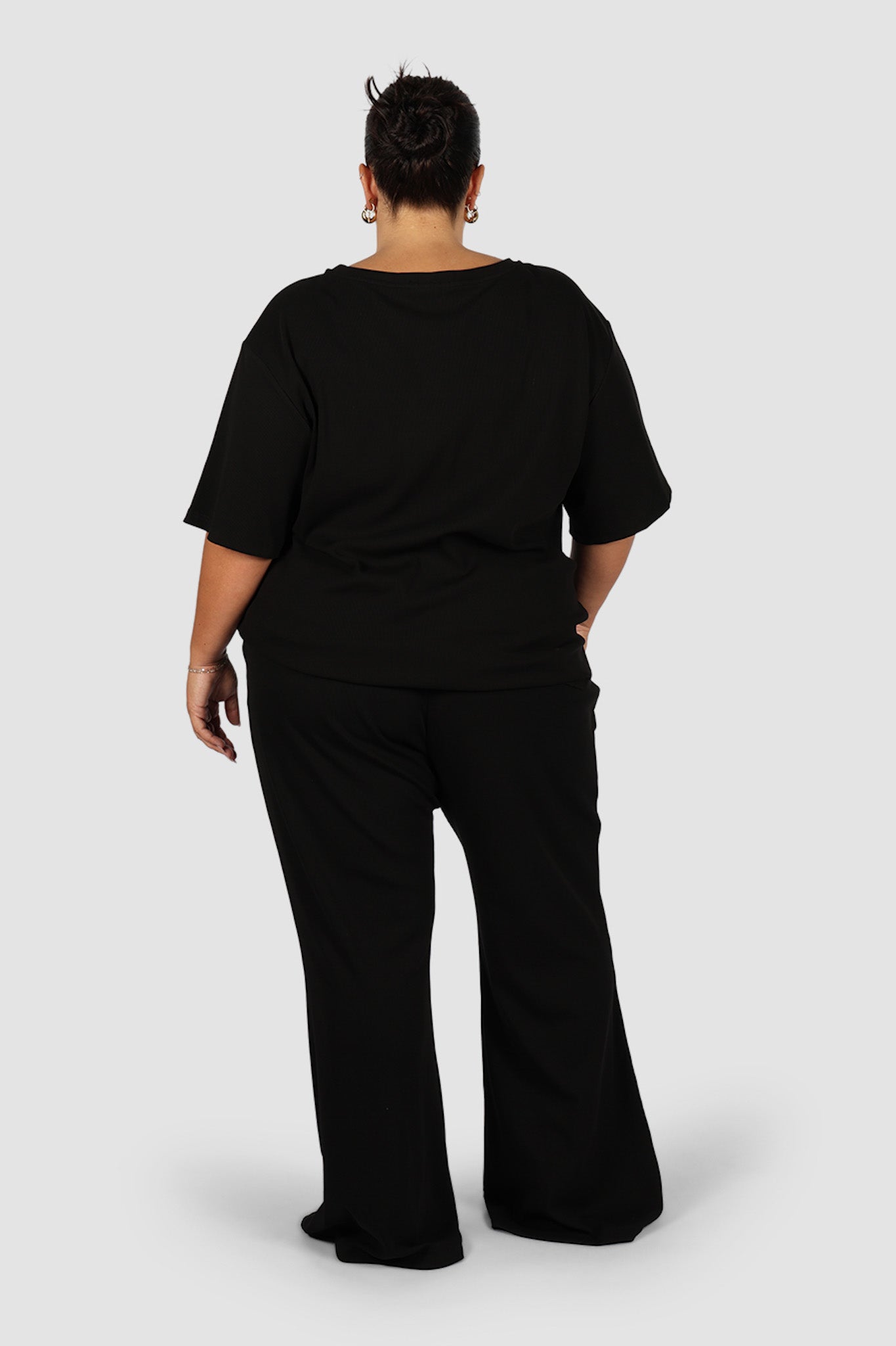 RAYLN RIB PANTS BLACK