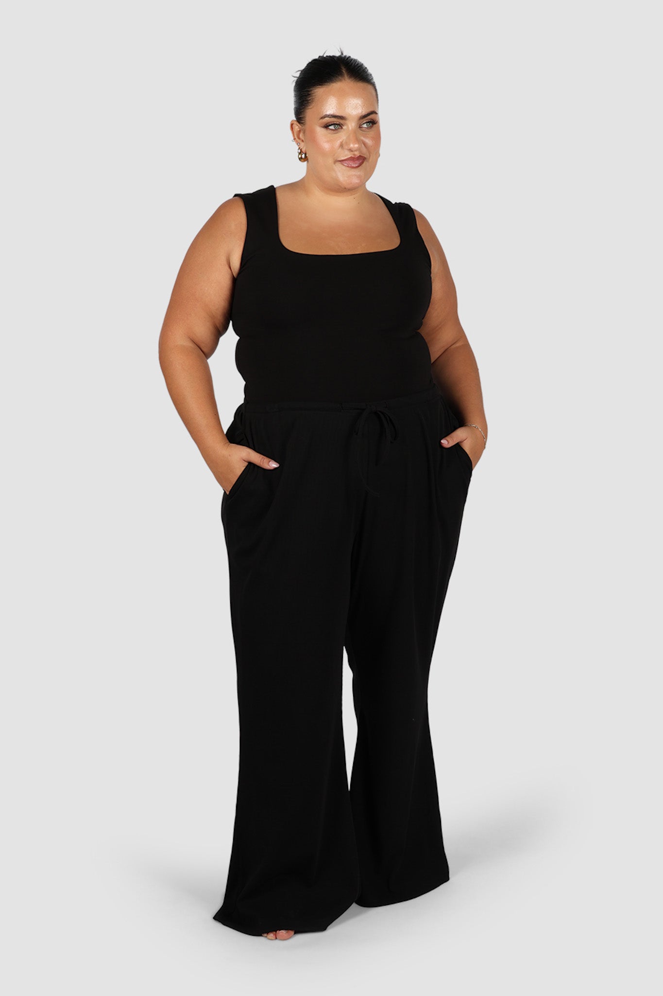 RAYLN RIB PANTS BLACK