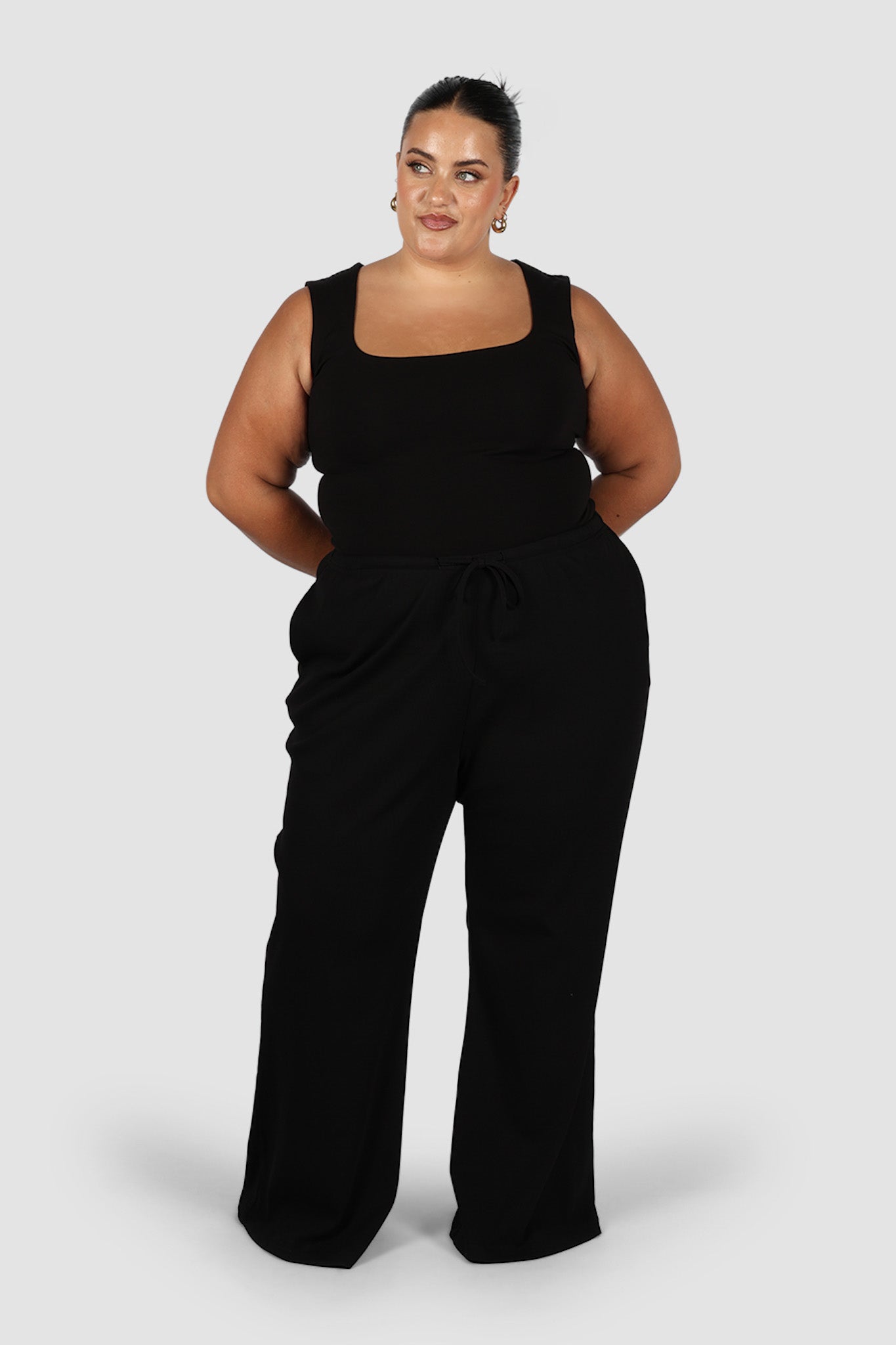 RAYLN RIB PANTS BLACK