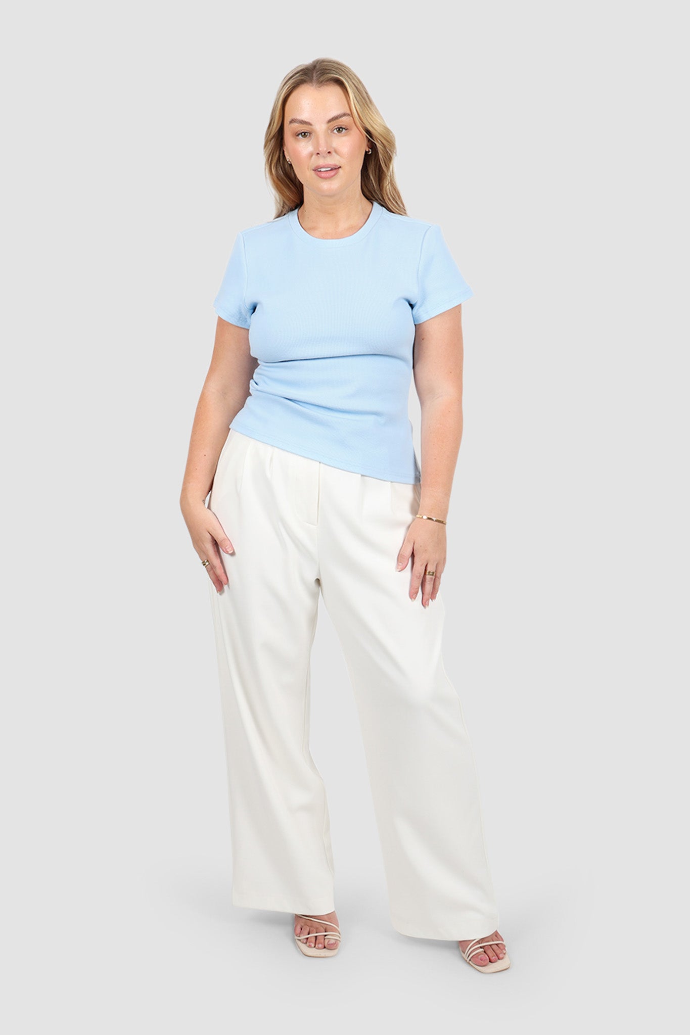 SAVANNAH RIB TEE BABY BLUE