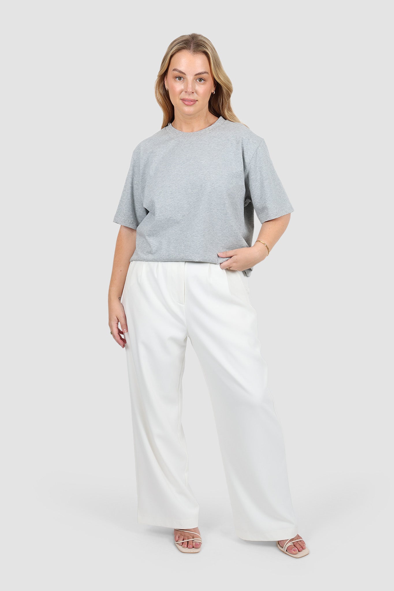 SIGNATURE TEE GREY MARLE