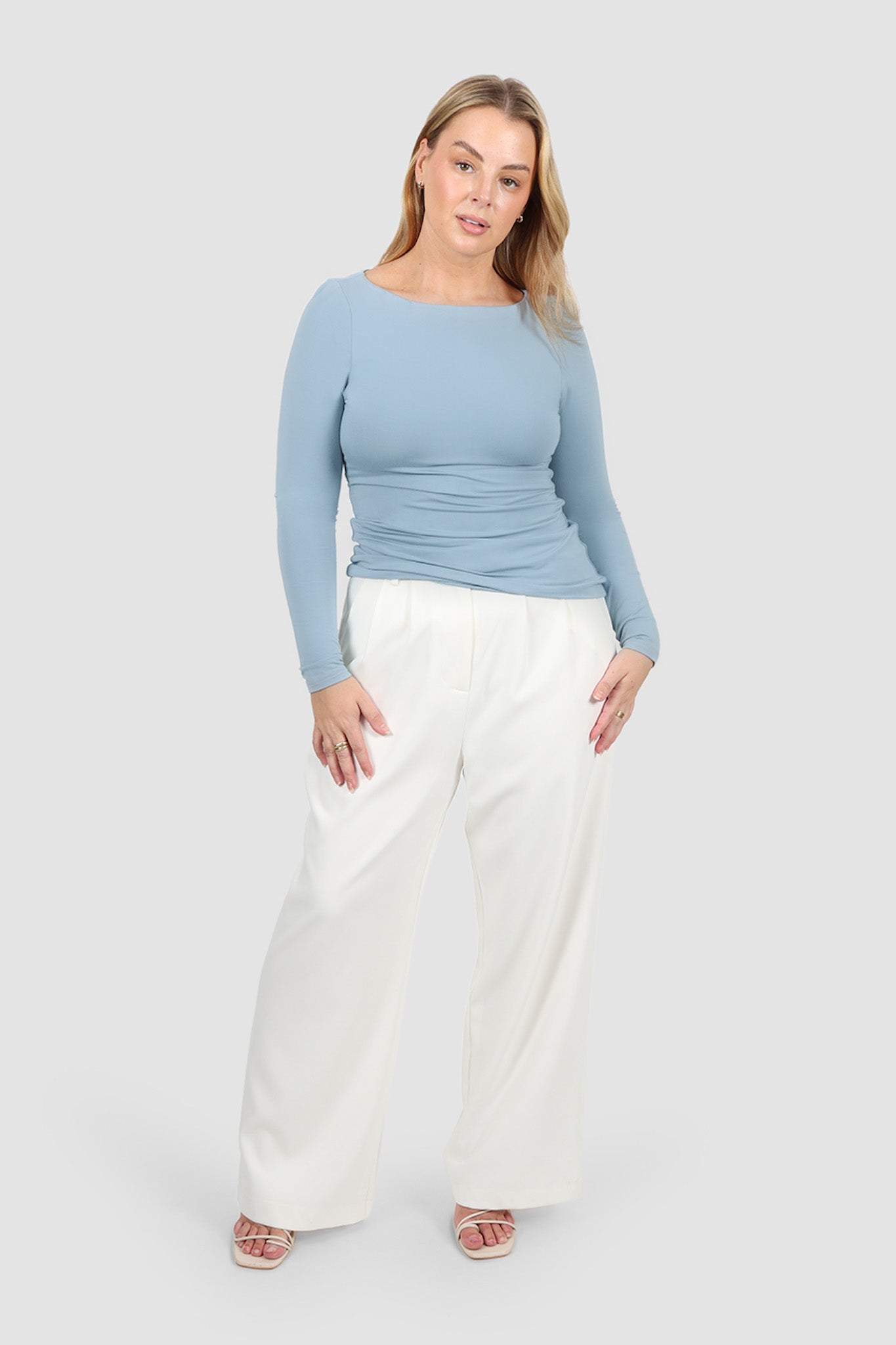 ULTRASOFT ORLA L/S TOP SOFT DUSTY BLUE