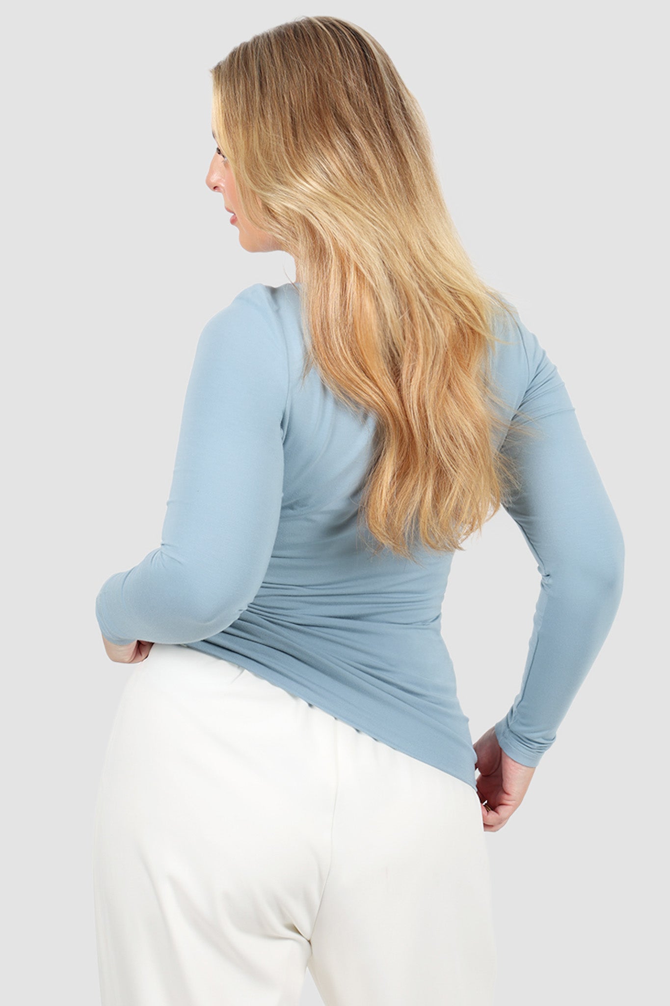 ULTRASOFT ORLA L/S TOP SOFT DUSTY BLUE