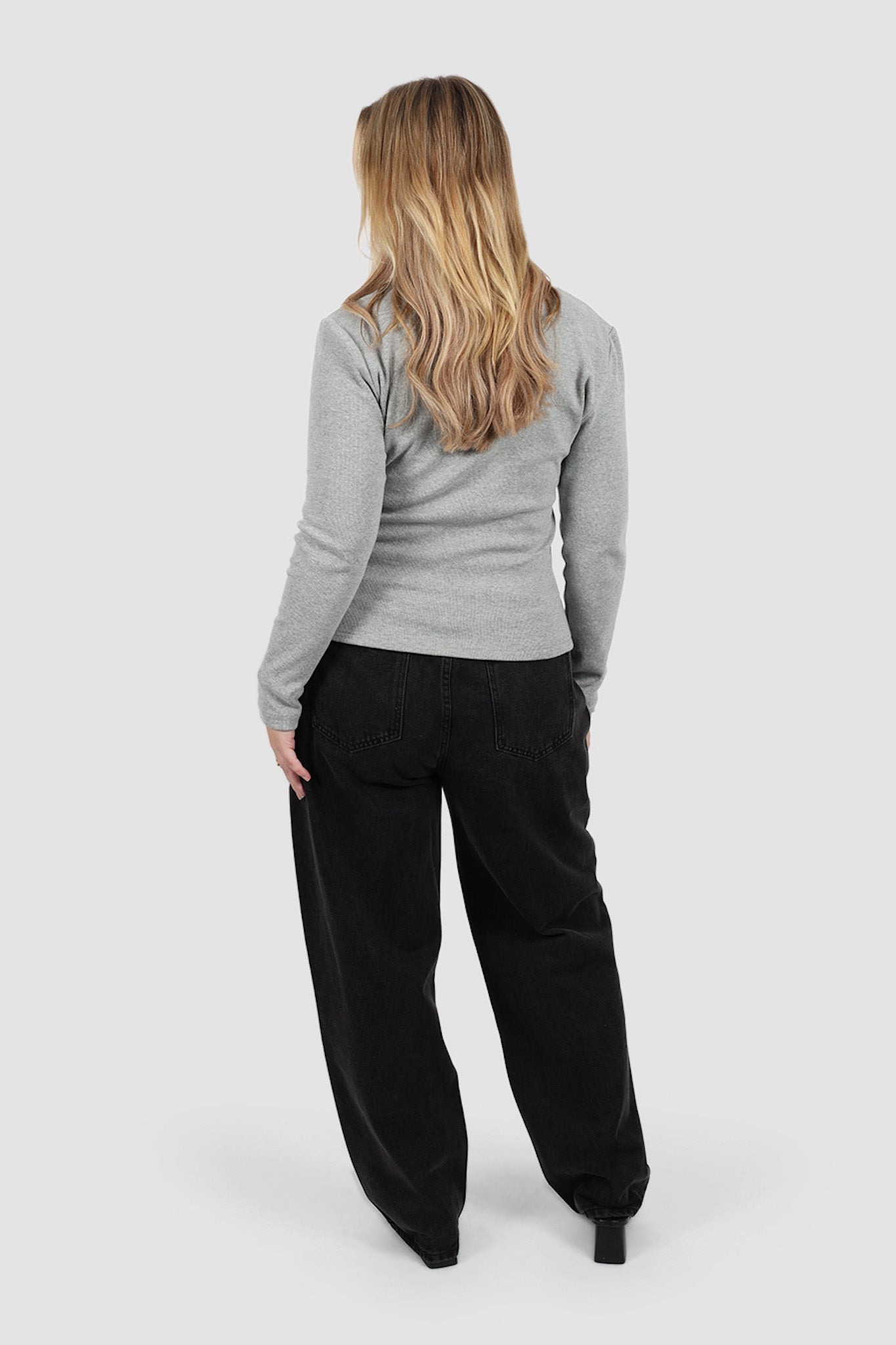 PORTLAND L/S RIB TEE GREY MARLE