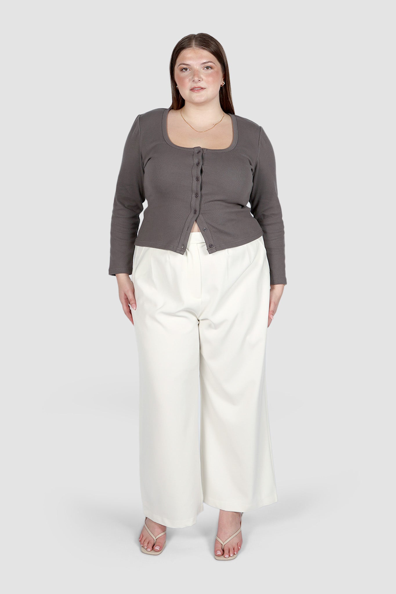 BECKER LONG SLEEVE TOP GREY