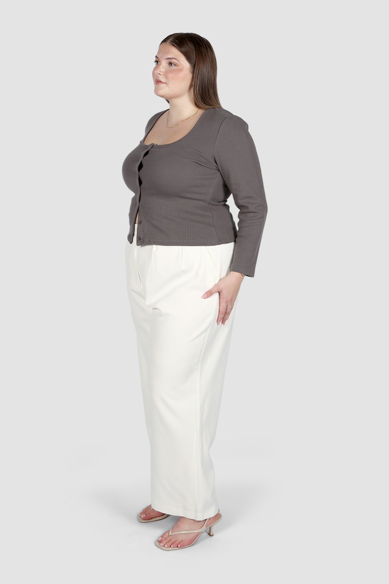 BECKER LONG SLEEVE TOP GREY