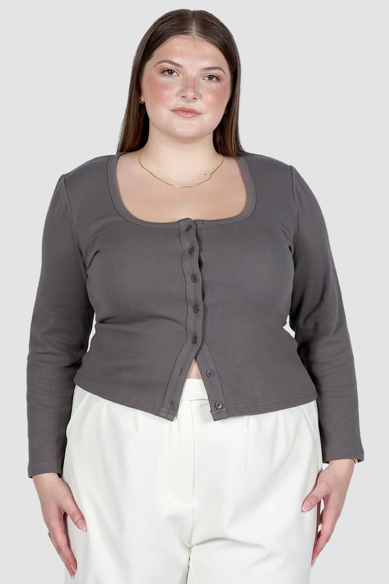 BECKER LONG SLEEVE TOP GREY