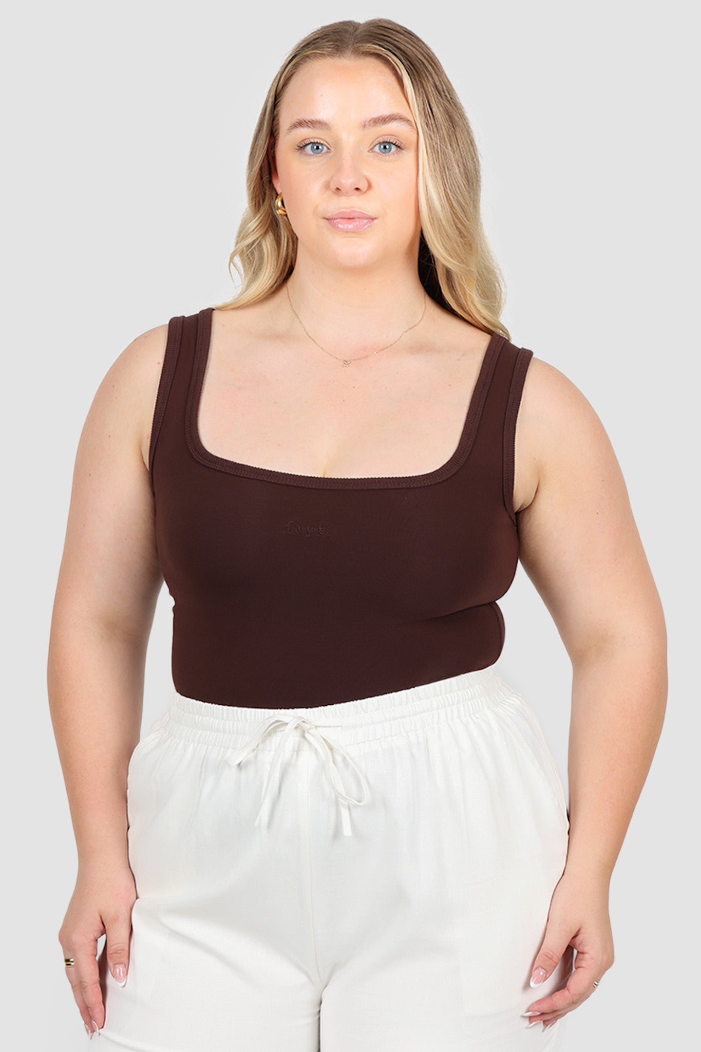 FAYT LOGO TANK CHOCOLATE