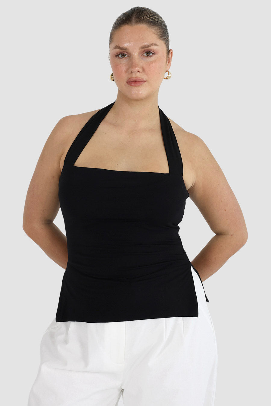 OVIE HALTER TOP BLACK