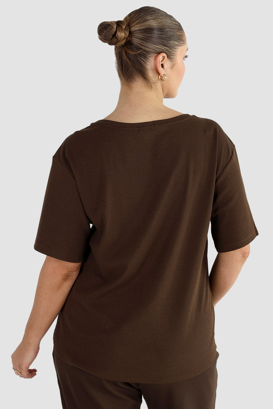 NOLYN RIB TEE ESPRESSO