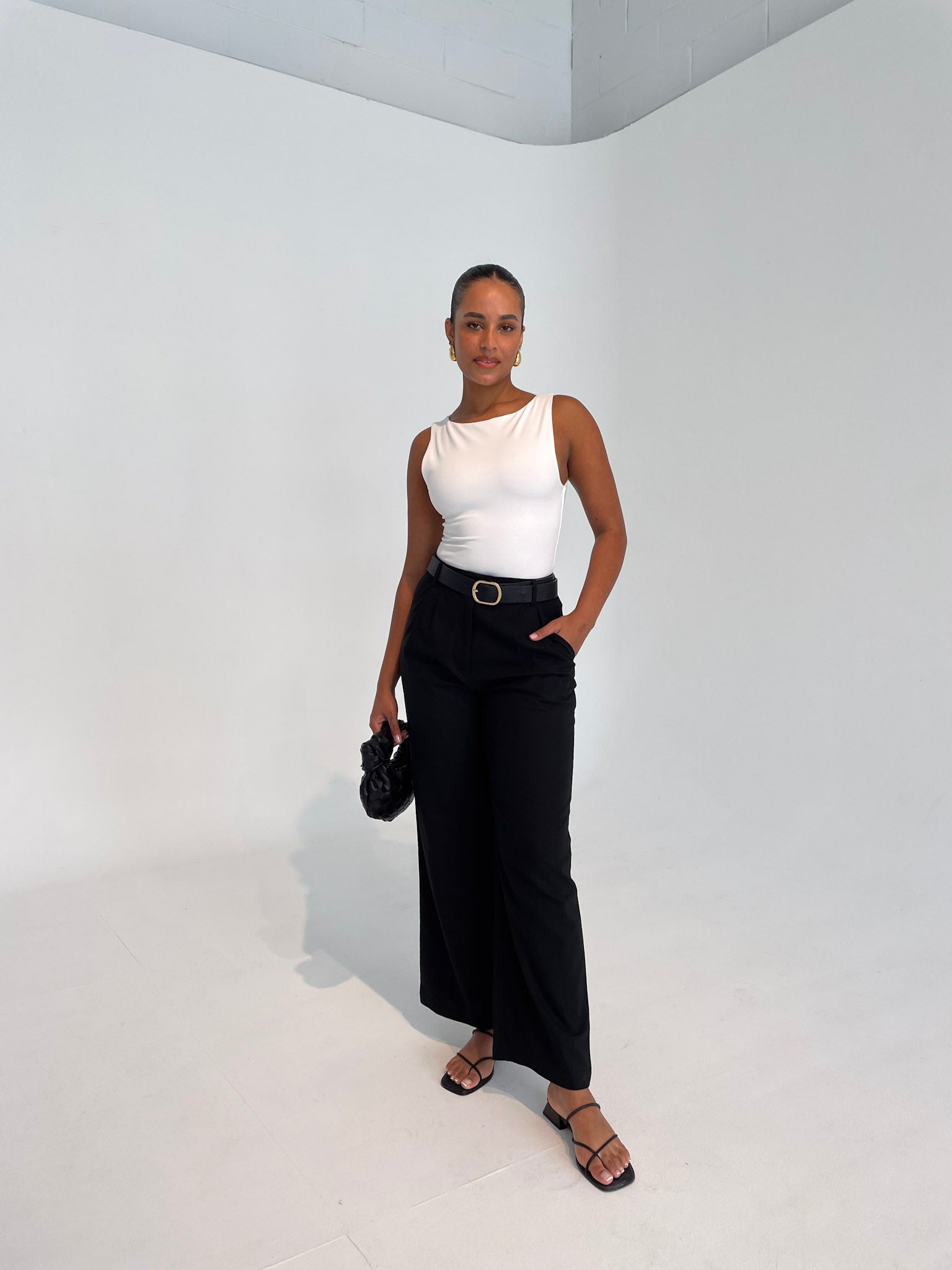 ARIE LINEN PANTS BLACK