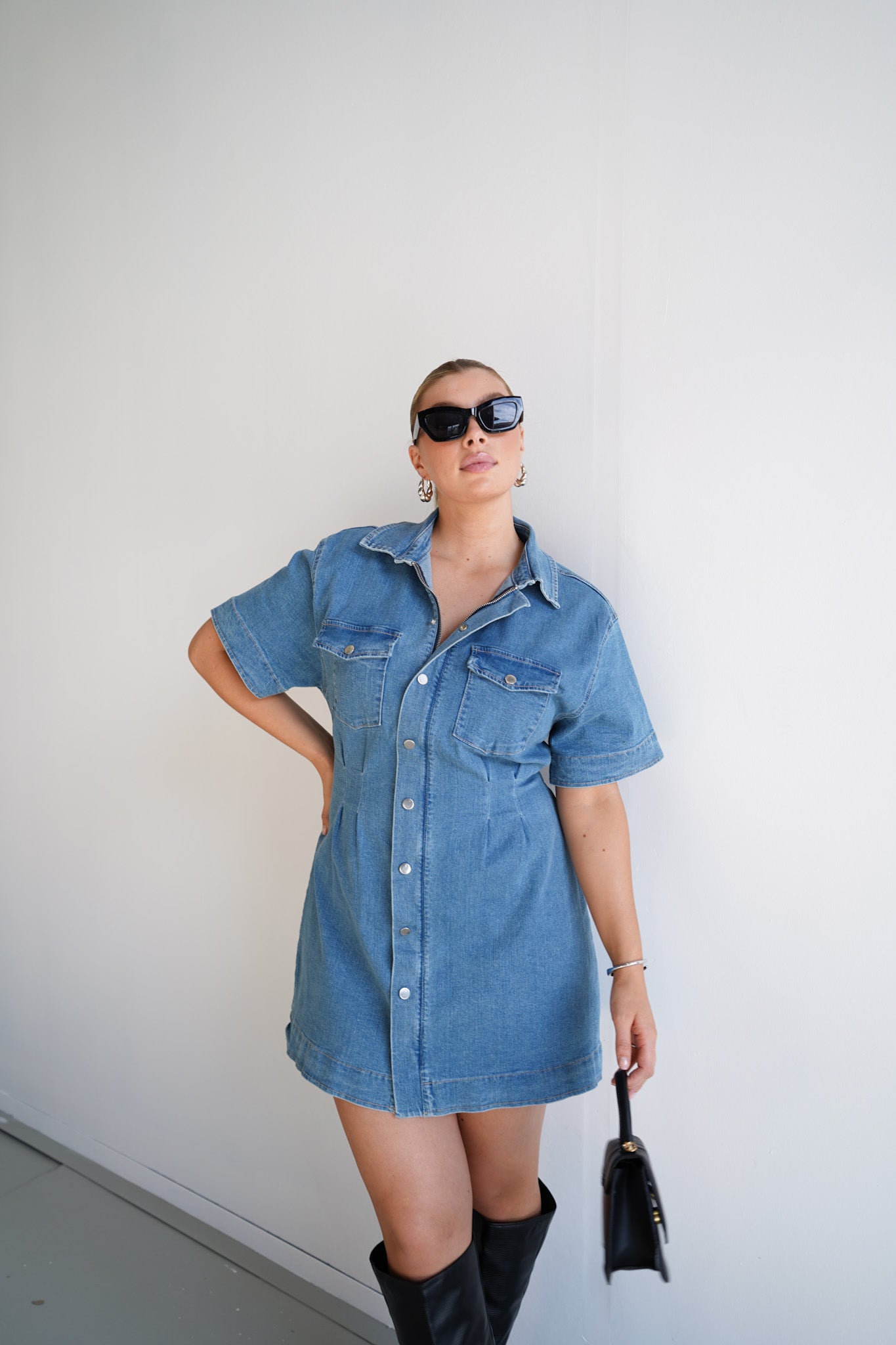 SAVEIRA DENIM DRESS BLUE