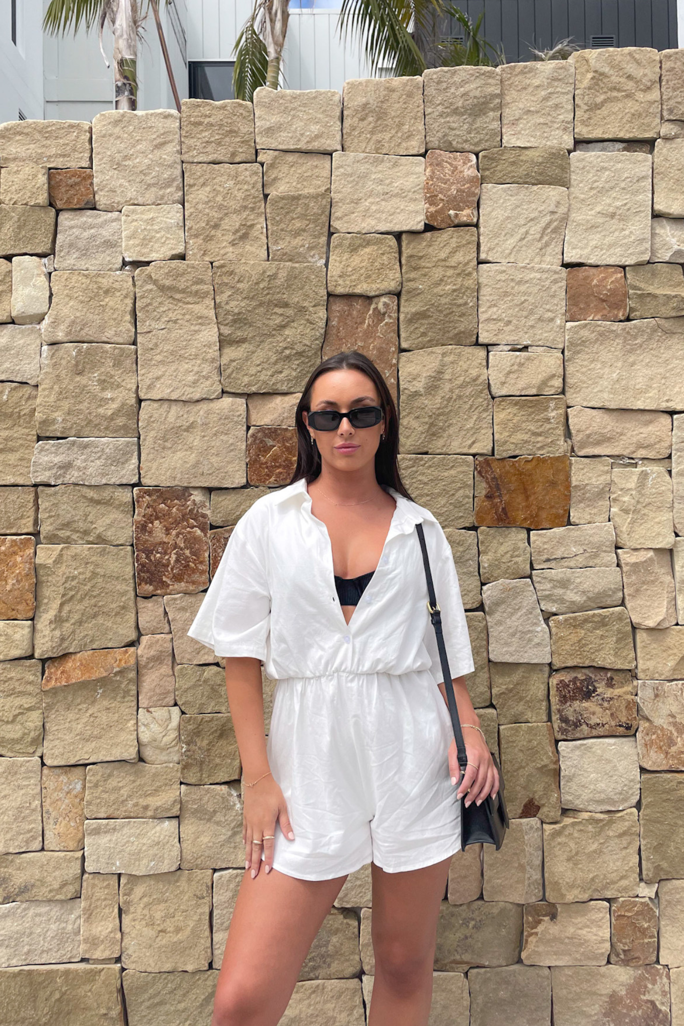 ZEPHYR LINEN PLAYSUIT WHITE