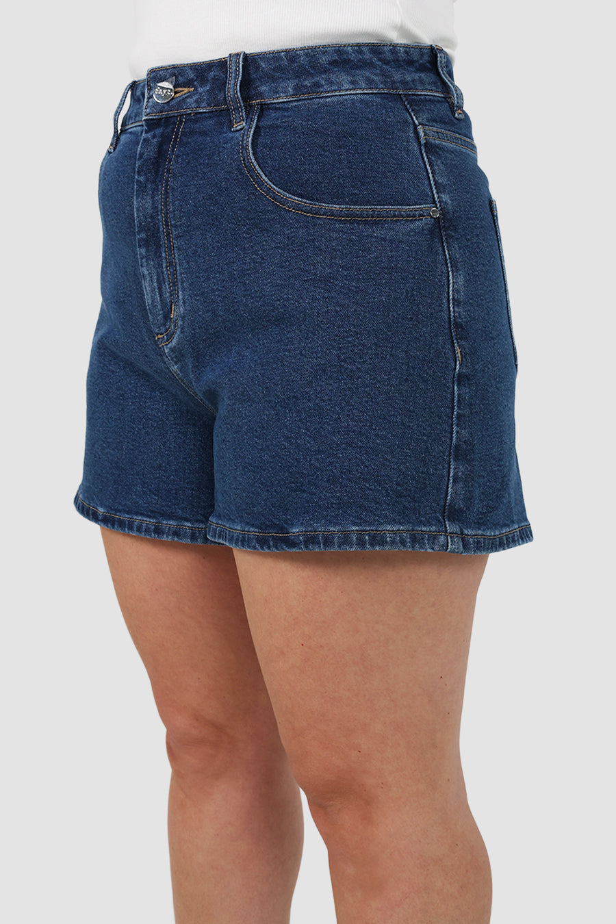 GREER DENIM SHORTS MID BLUE