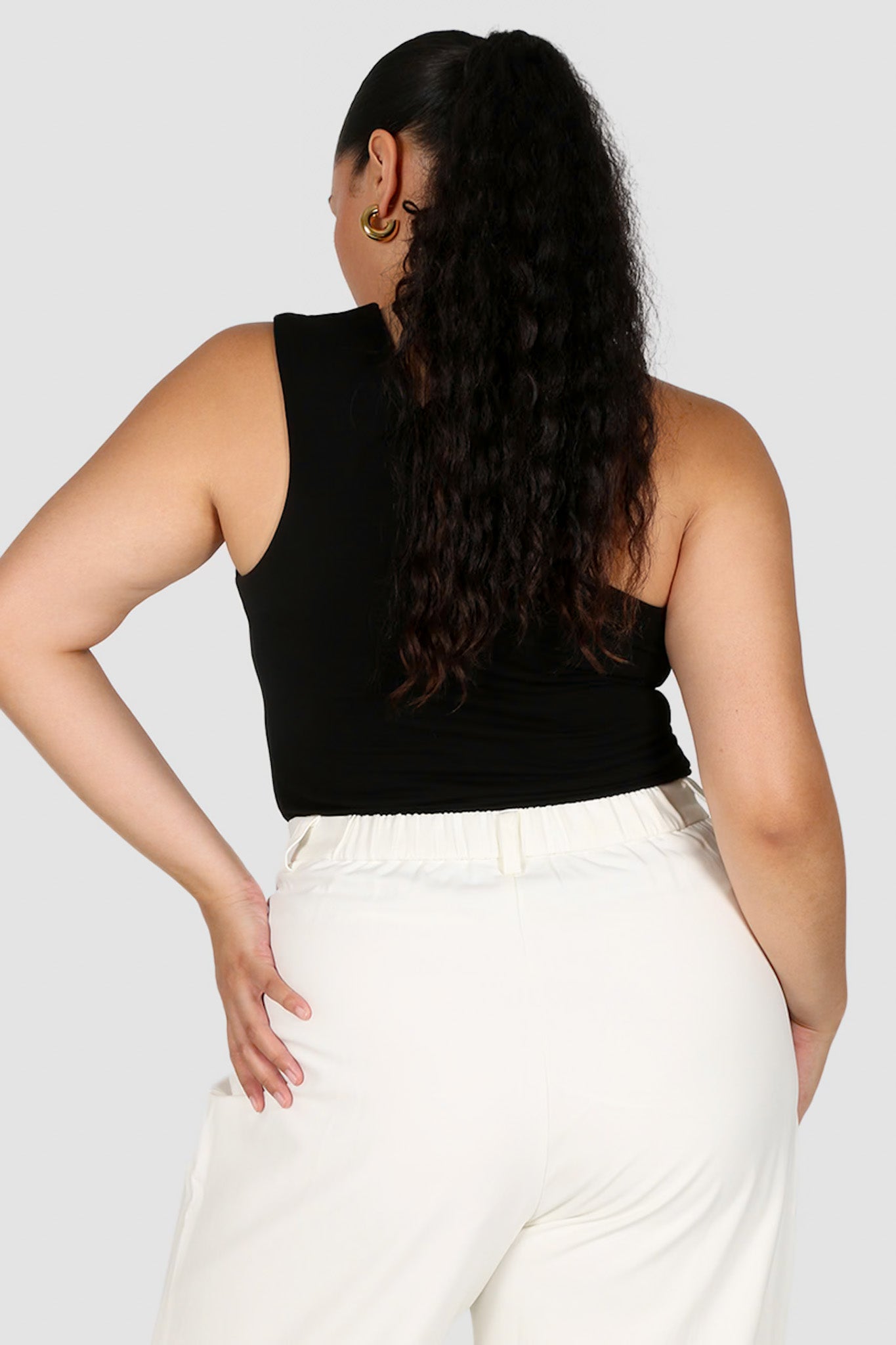 SULLIVAN ONE SHOULDER TOP BLACK