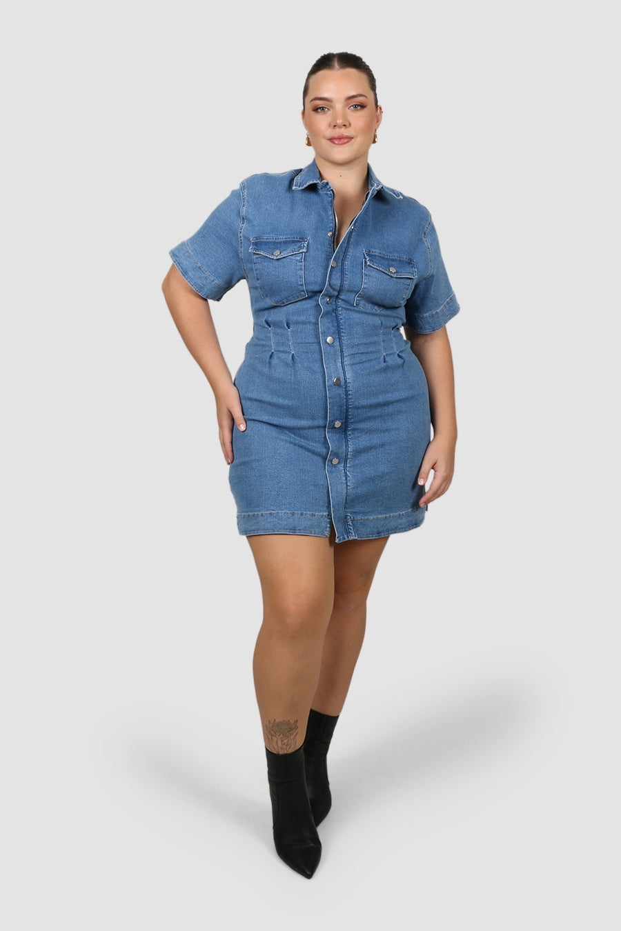 SAVEIRA DENIM DRESS BLUE