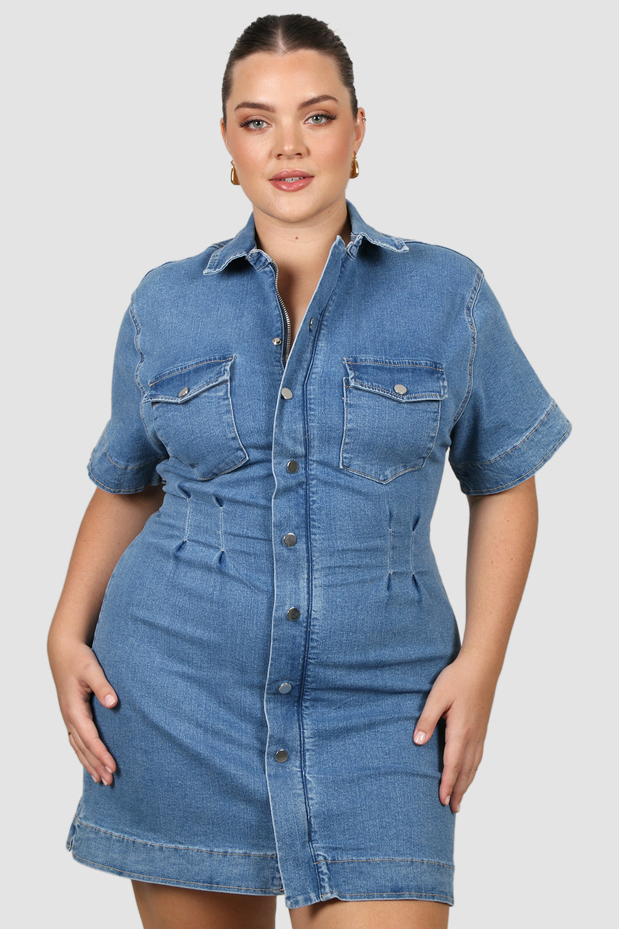 SAVEIRA DENIM DRESS BLUE