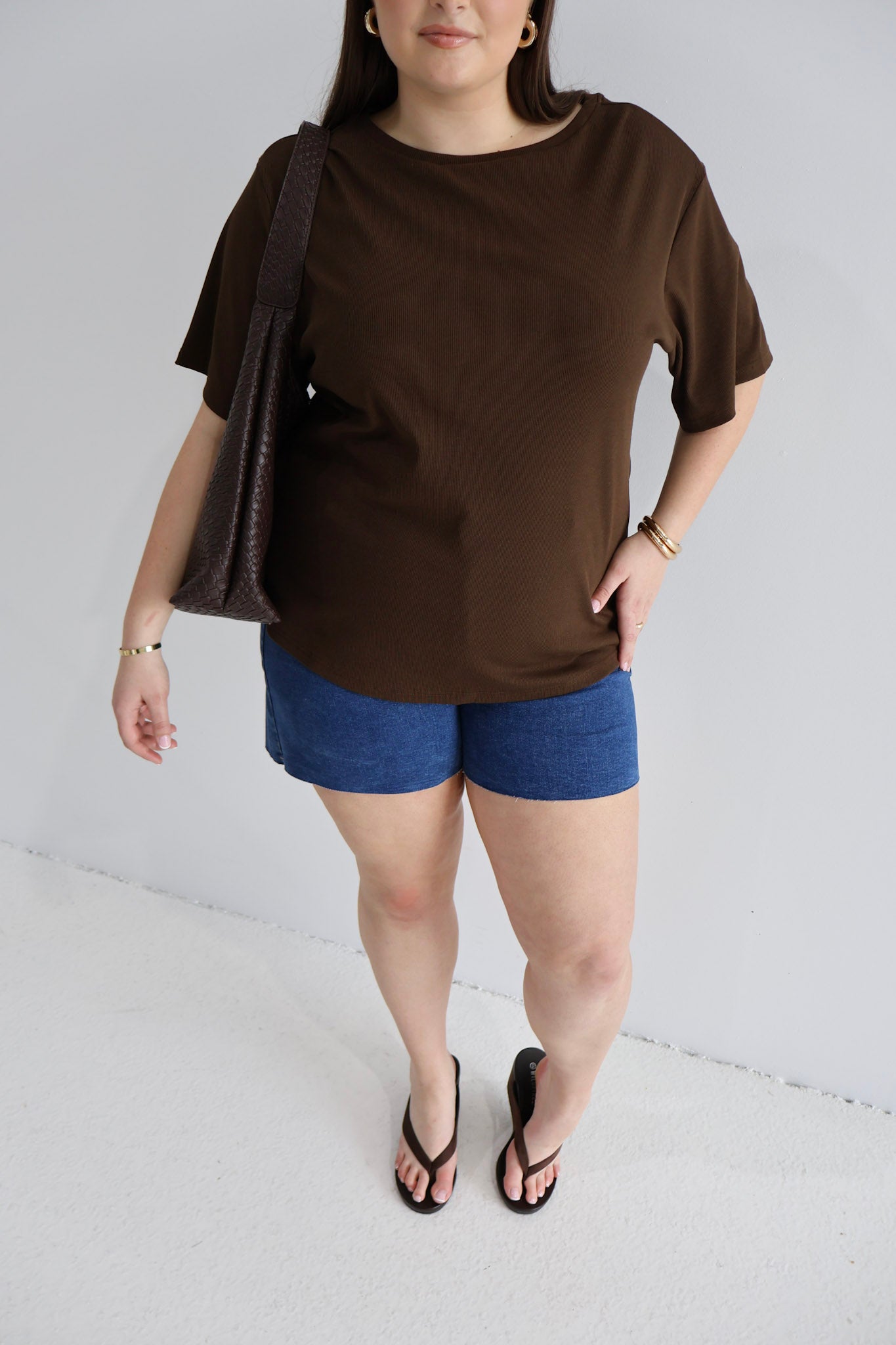 NOLYN RIB TEE ESPRESSO