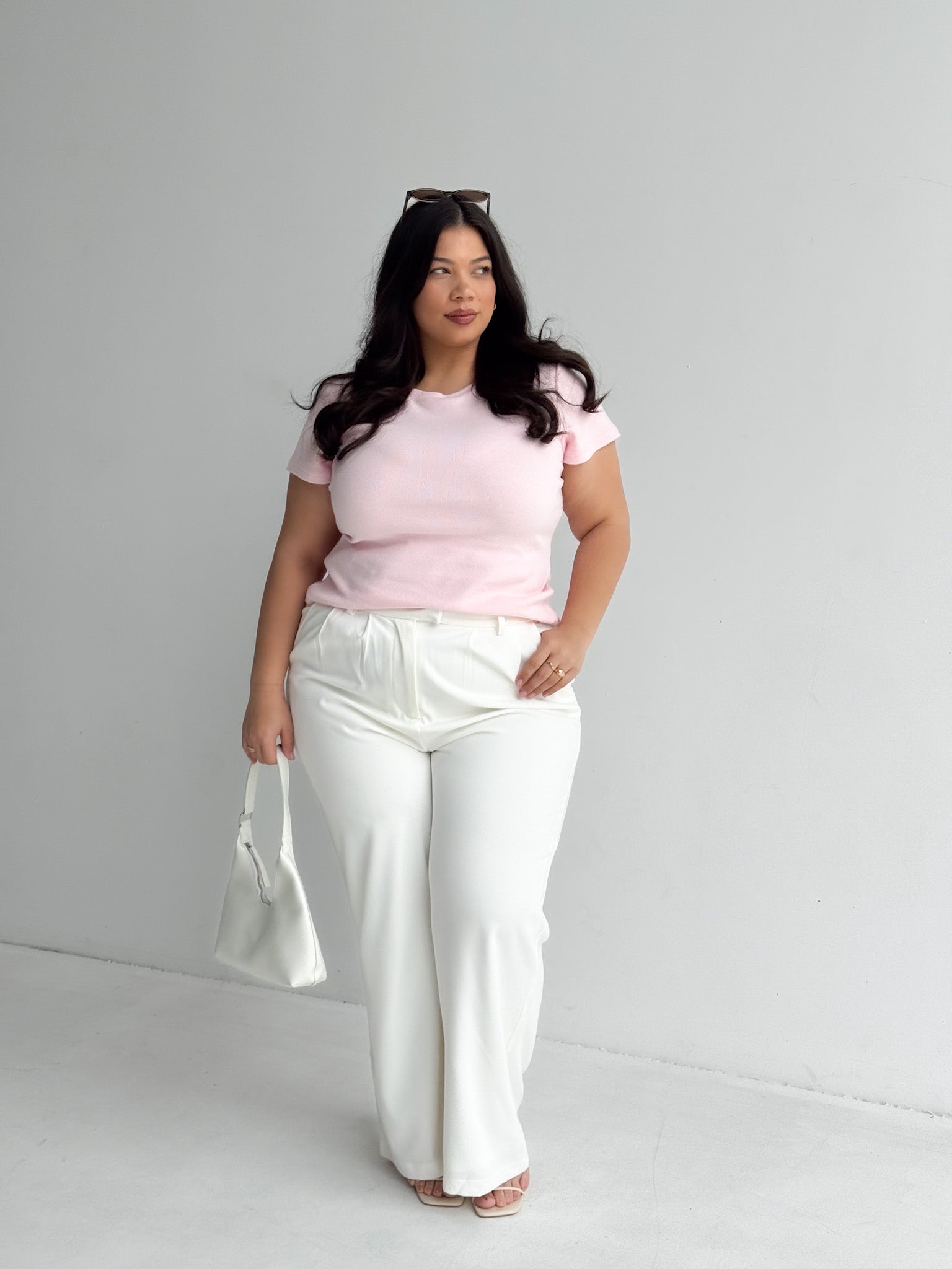 SAVANNAH RIB TEE BABY PINK