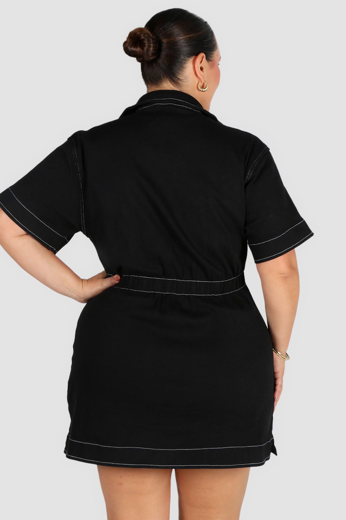 SAVEIRA DENIM DRESS CONTRAST STITCH