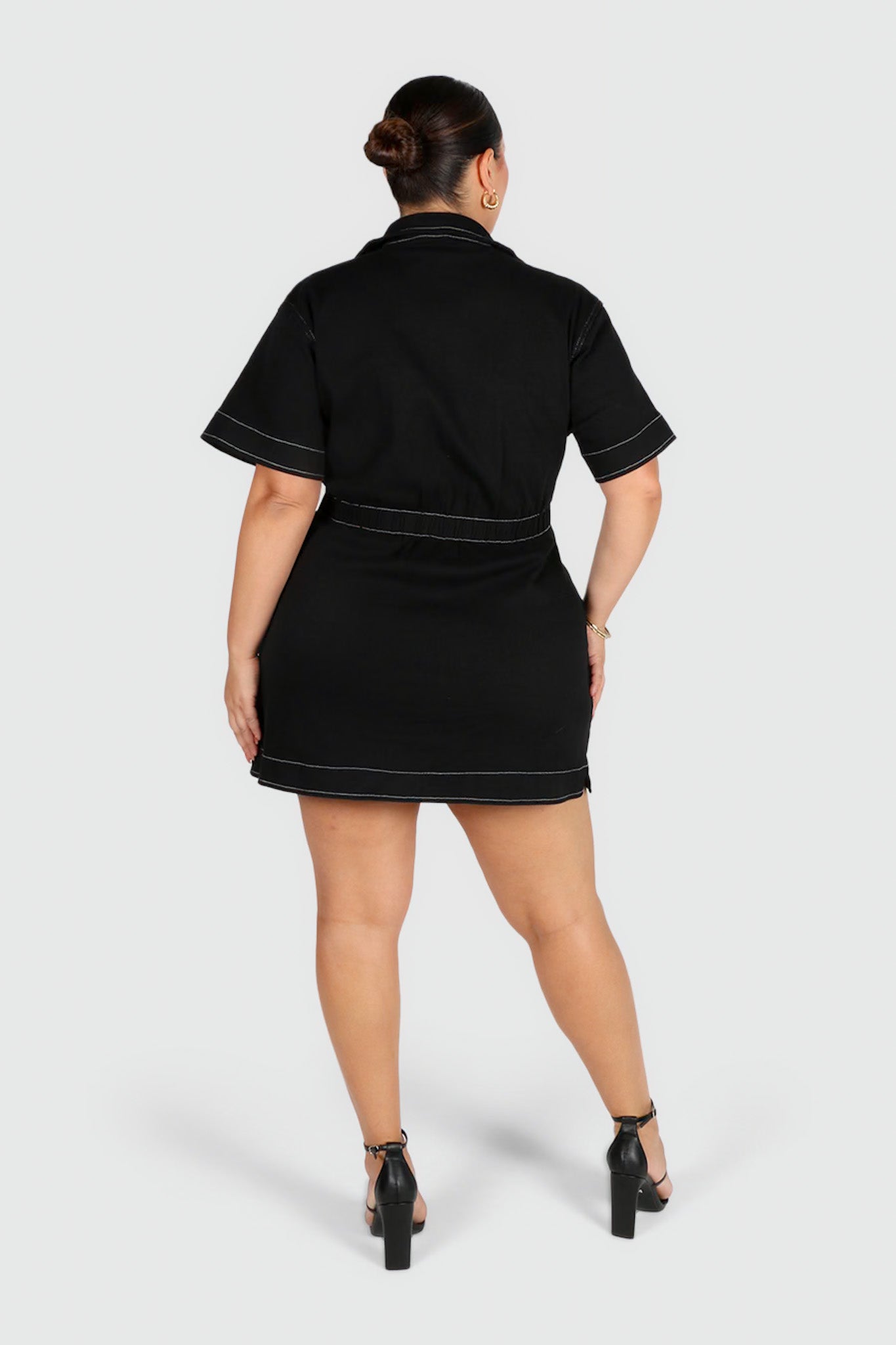 SAVEIRA DENIM DRESS CONTRAST STITCH