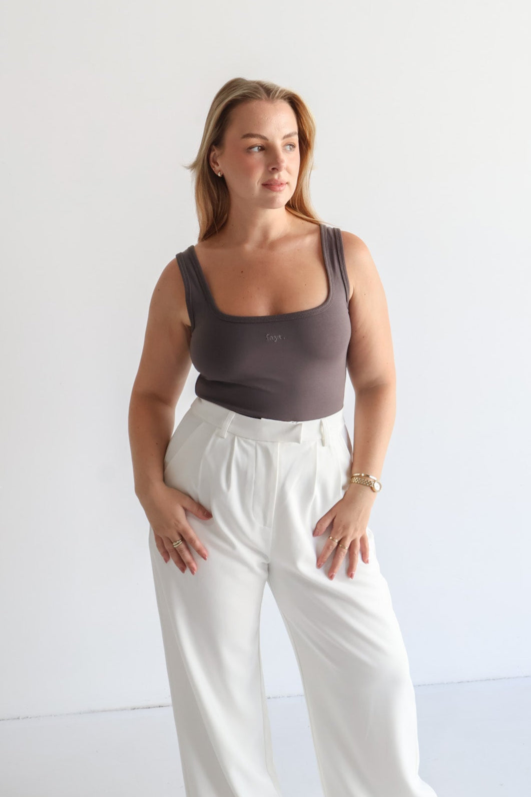 FAYT LOGO TANK CHARCOAL