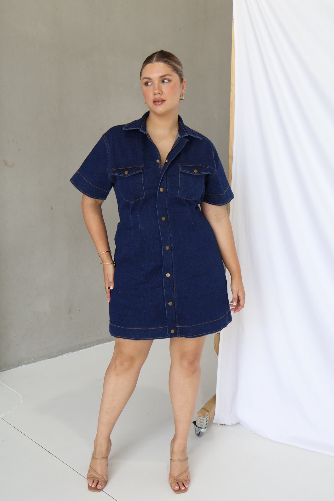 SAVEIRA DENIM DRESS MIDNIGHT
