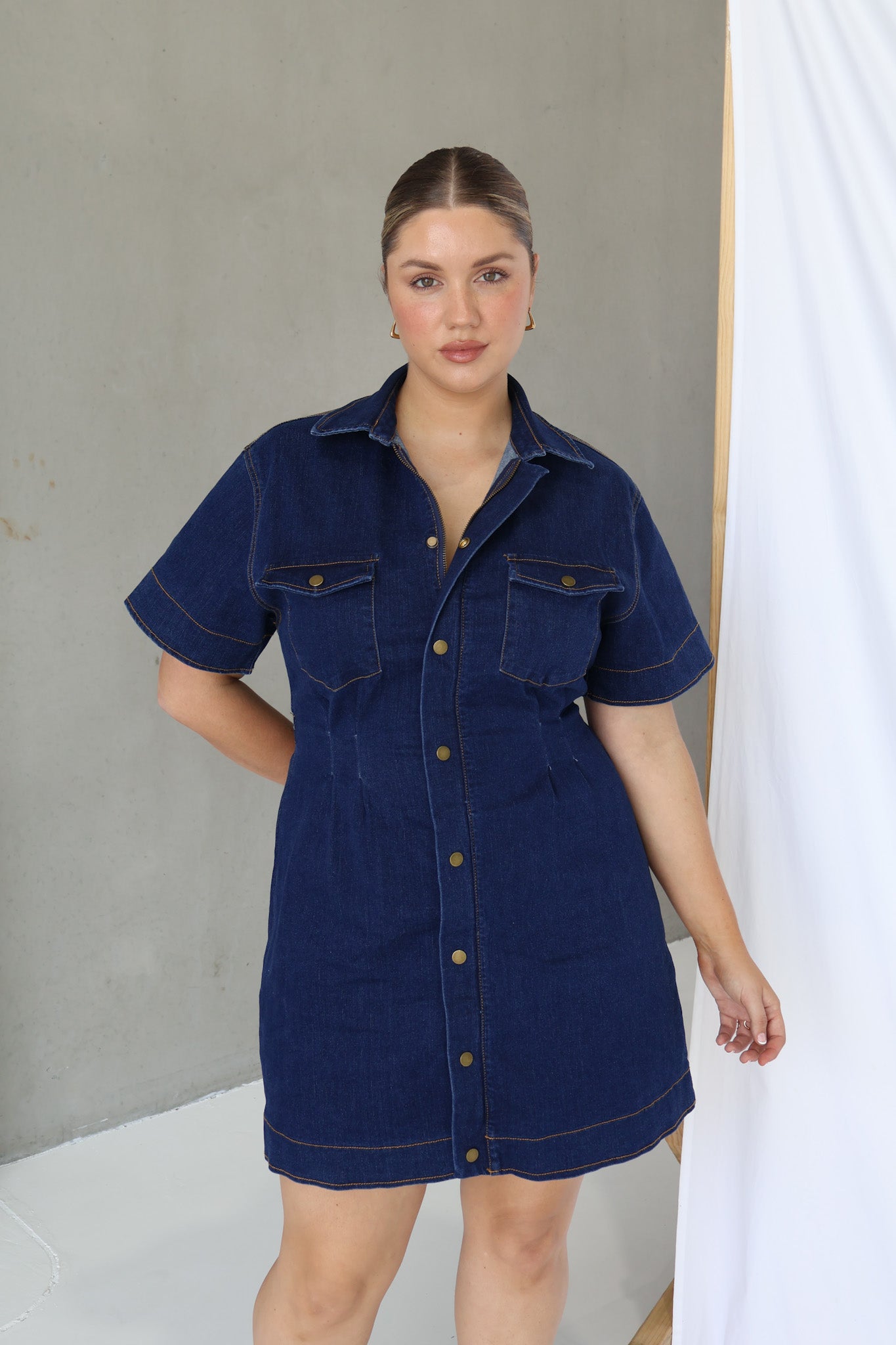 SAVEIRA DENIM DRESS MIDNIGHT