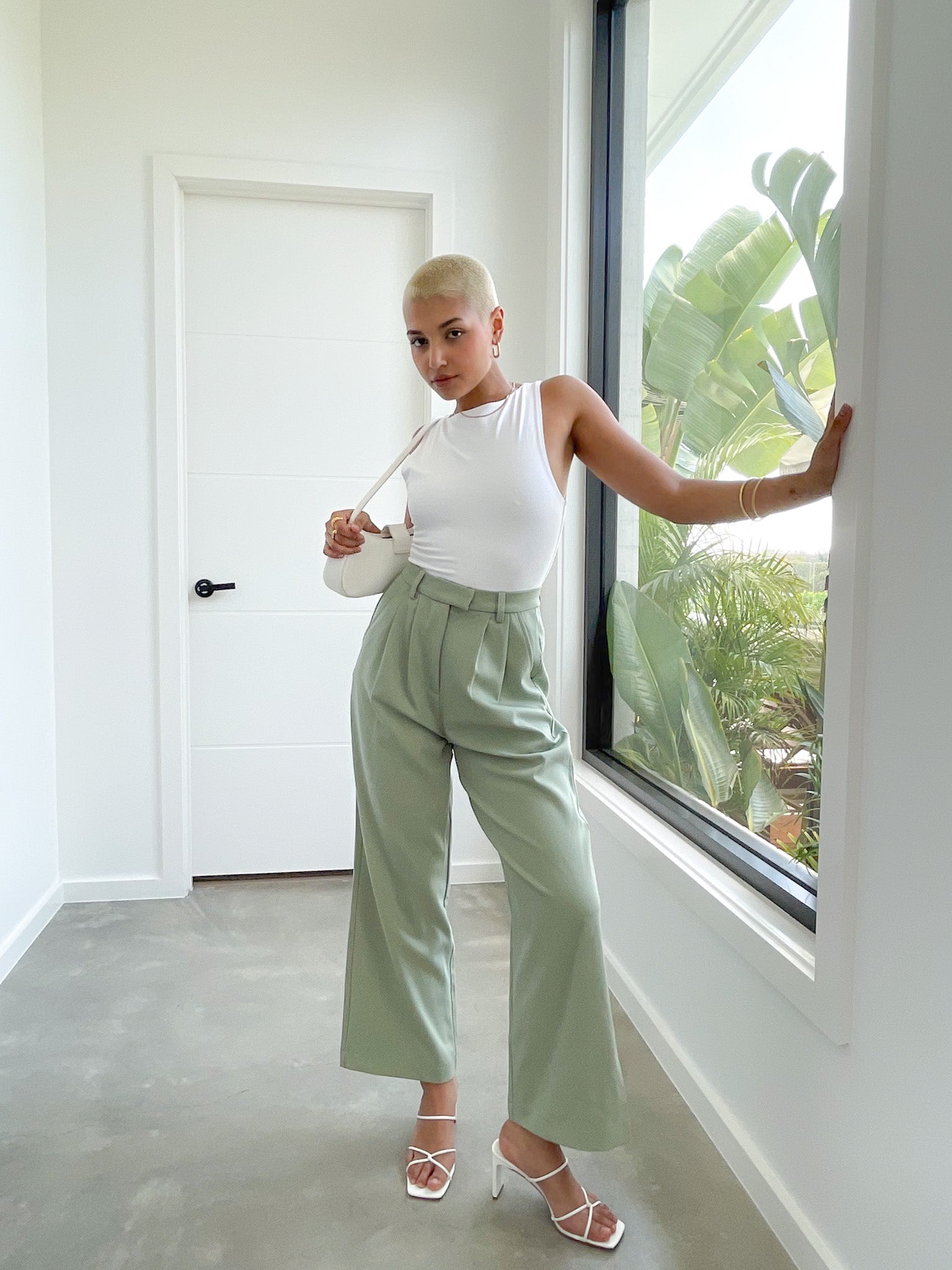 DOWNTOWN WIDE LEG PANT SOFT GREEN – FAYT The Label