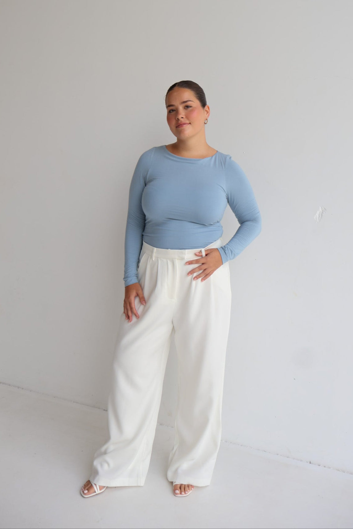 ULTRASOFT ORLA L/S TOP SOFT DUSTY BLUE