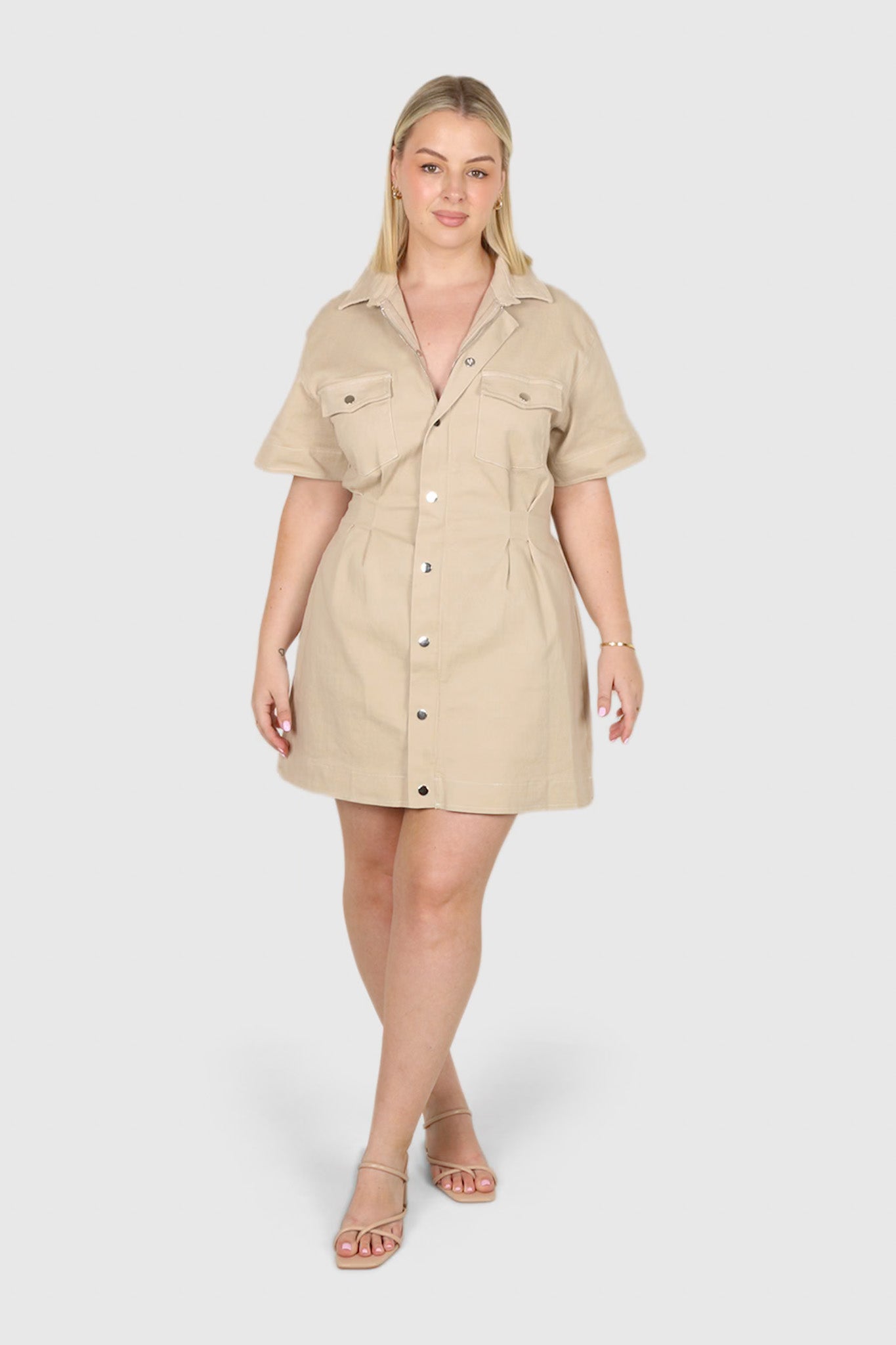 SAVEIRA DENIM DRESS STONE