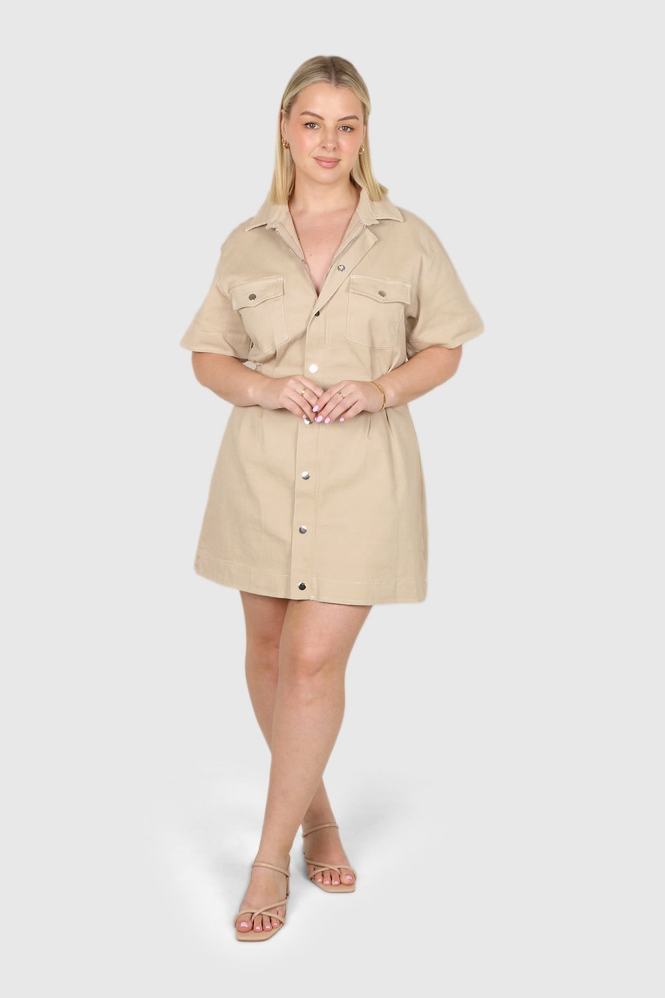 SAVEIRA DENIM DRESS STONE