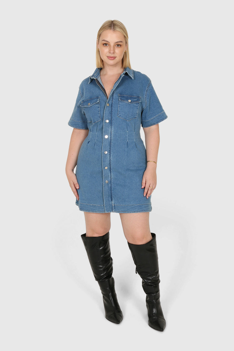 SAVEIRA DENIM DRESS BLUE