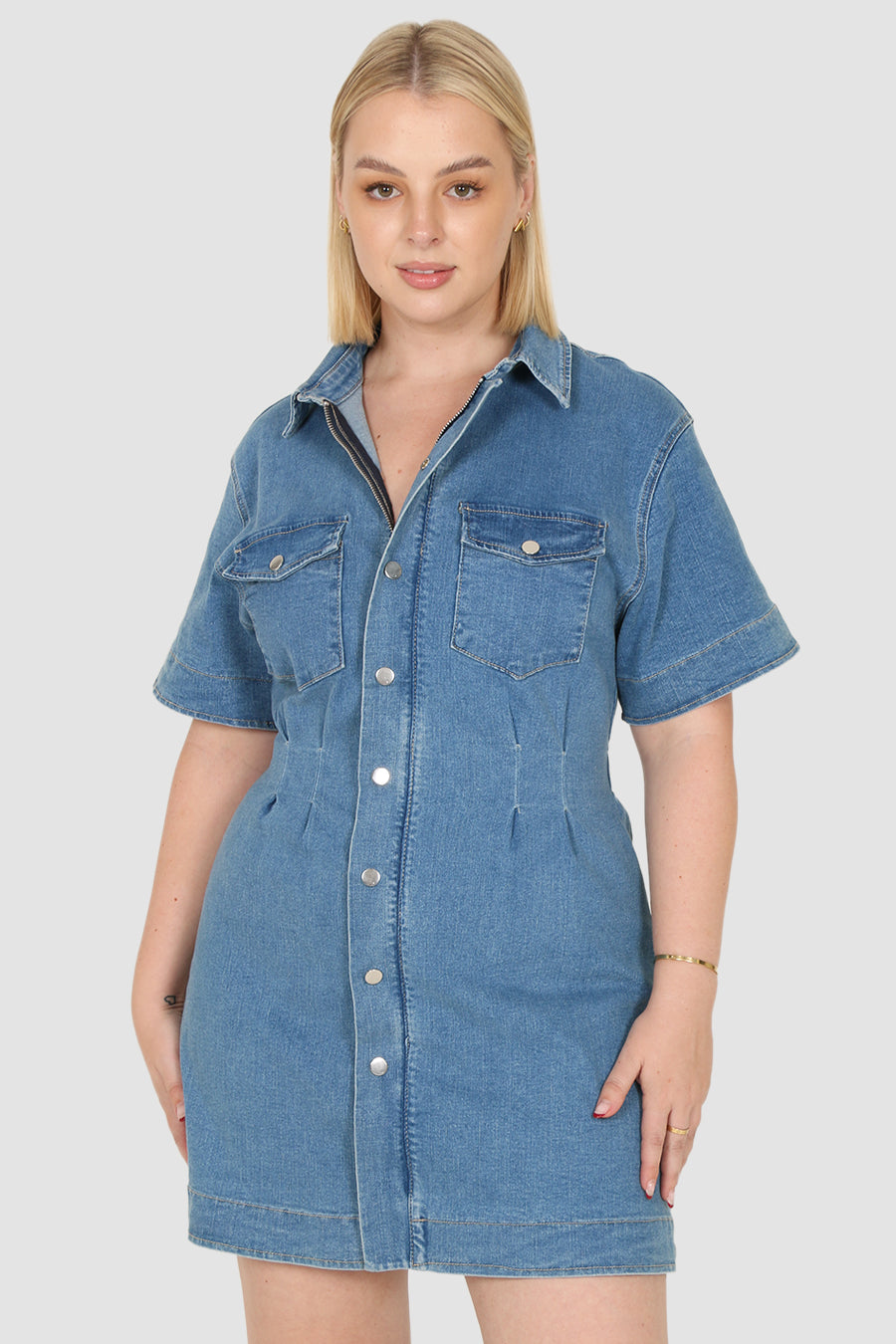 SAVEIRA DENIM DRESS BLUE