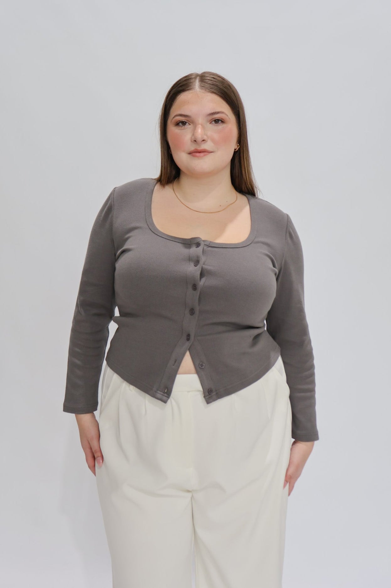 BECKER LONG SLEEVE TOP GREY
