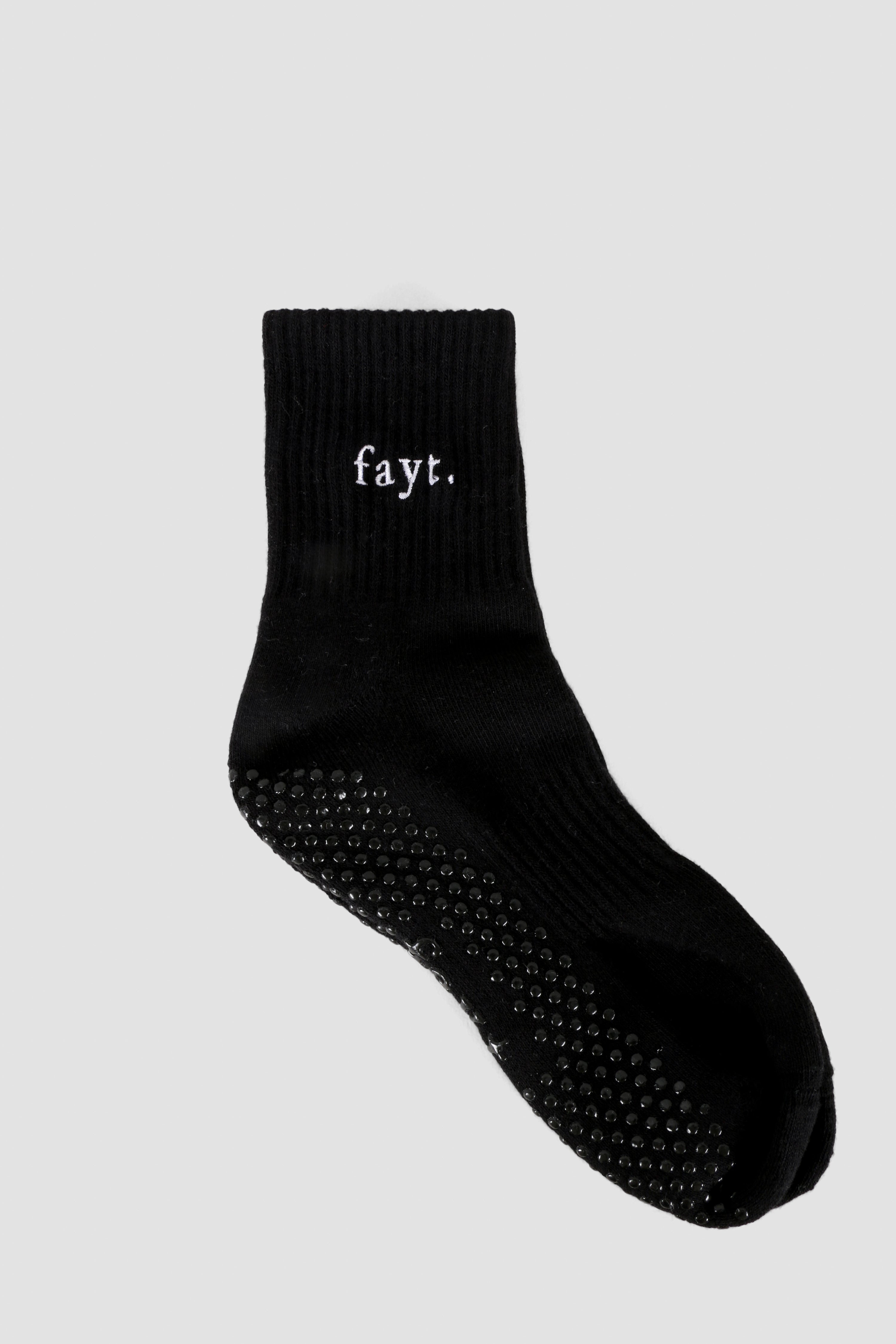 FAYT PILATES GRIP SOCKS BLACK