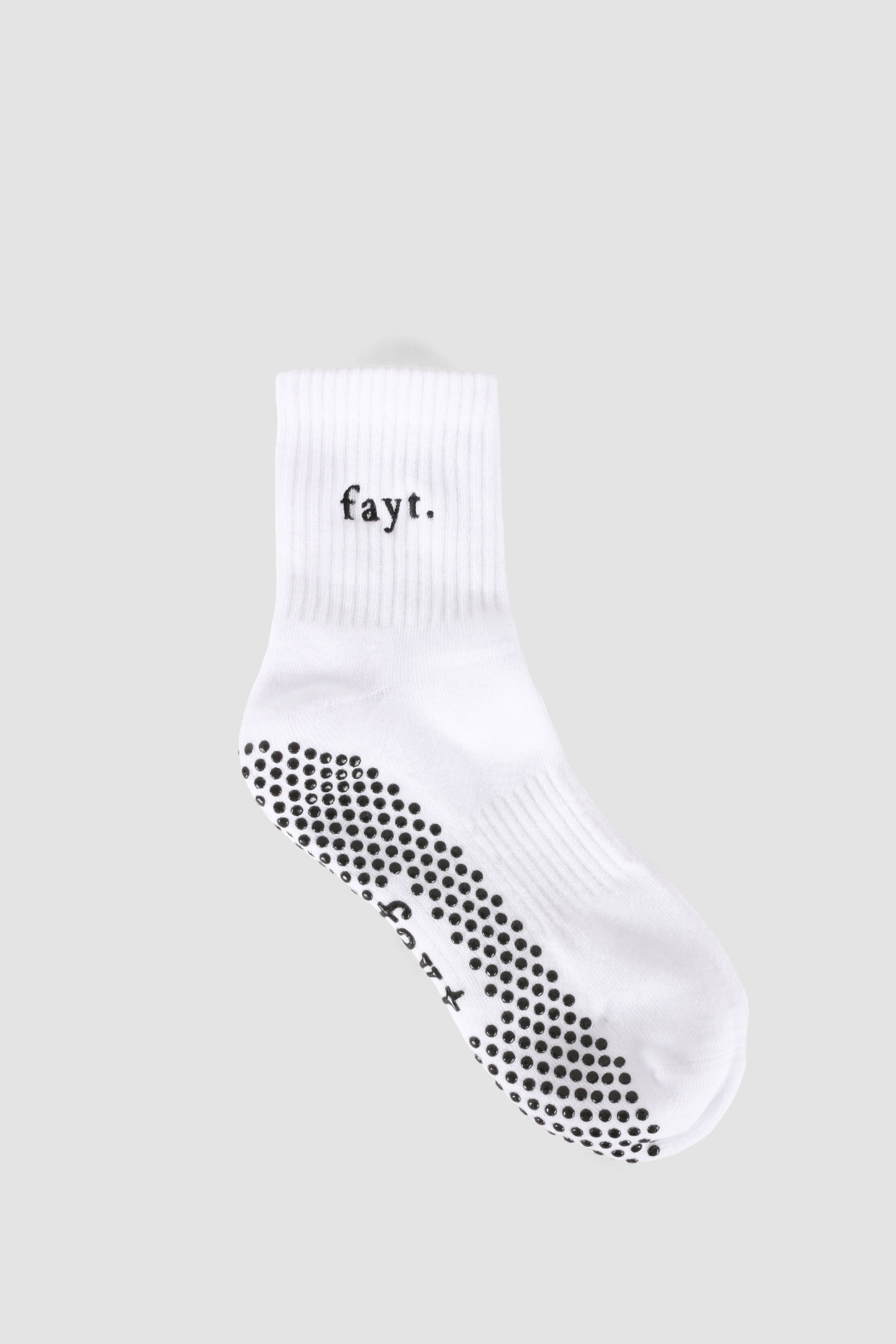 FAYT PILATES GRIP SOCKS WHITE