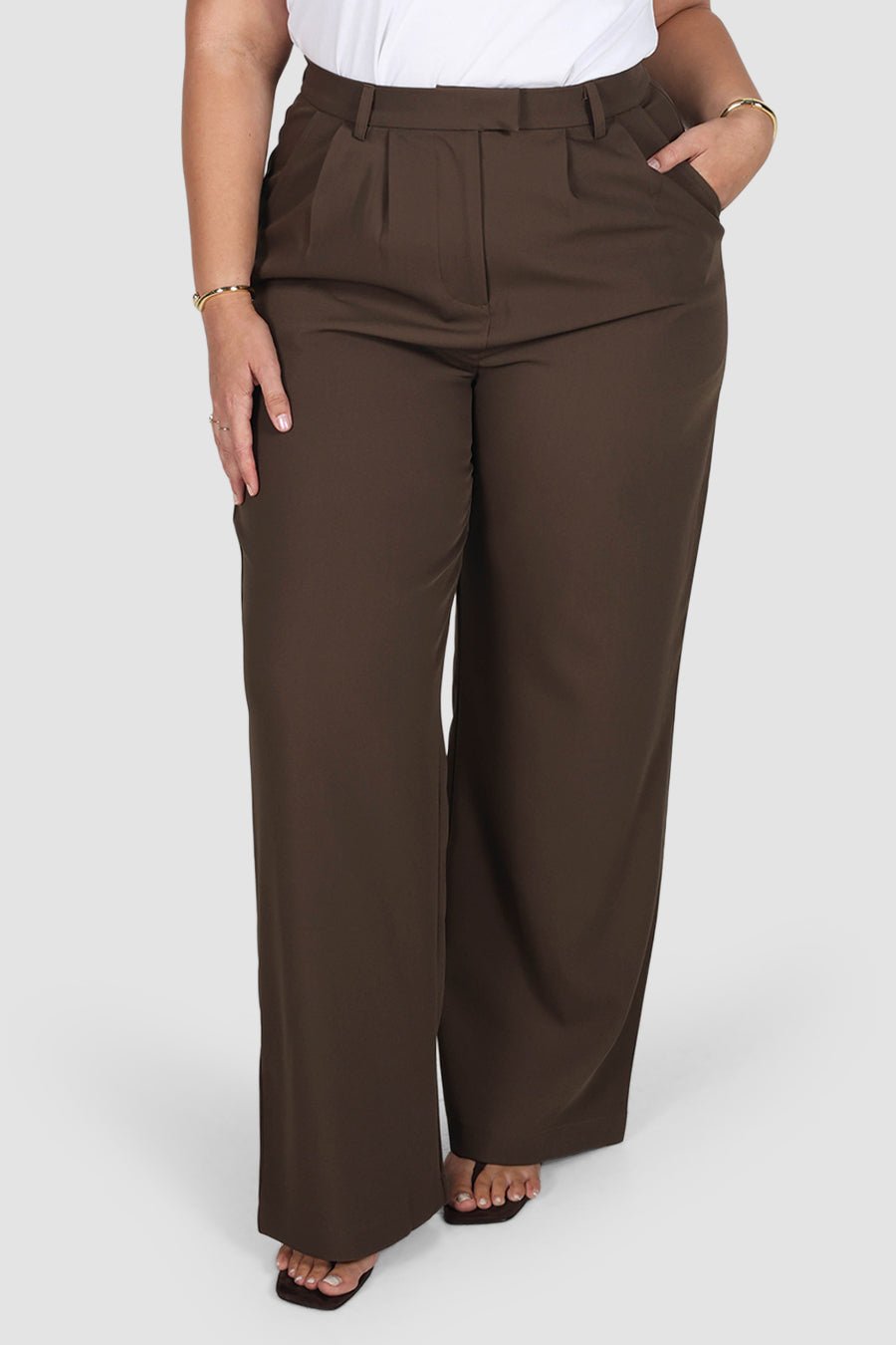 Downtown Pant Tall Chocolate | Wide Leg Tailored Pants for Women Fayt The Label Downtown Pant Tall Chocolate | Wide Leg Tailored Pants for Women Fayt The Label