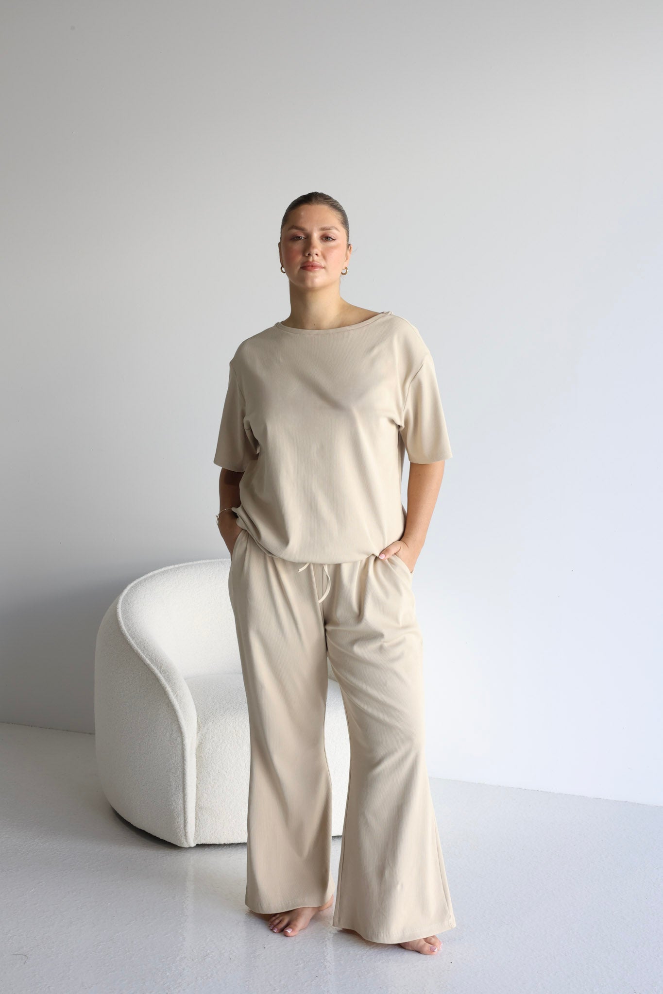 Rayln Rib Pants Vanilla | Fayt The Label