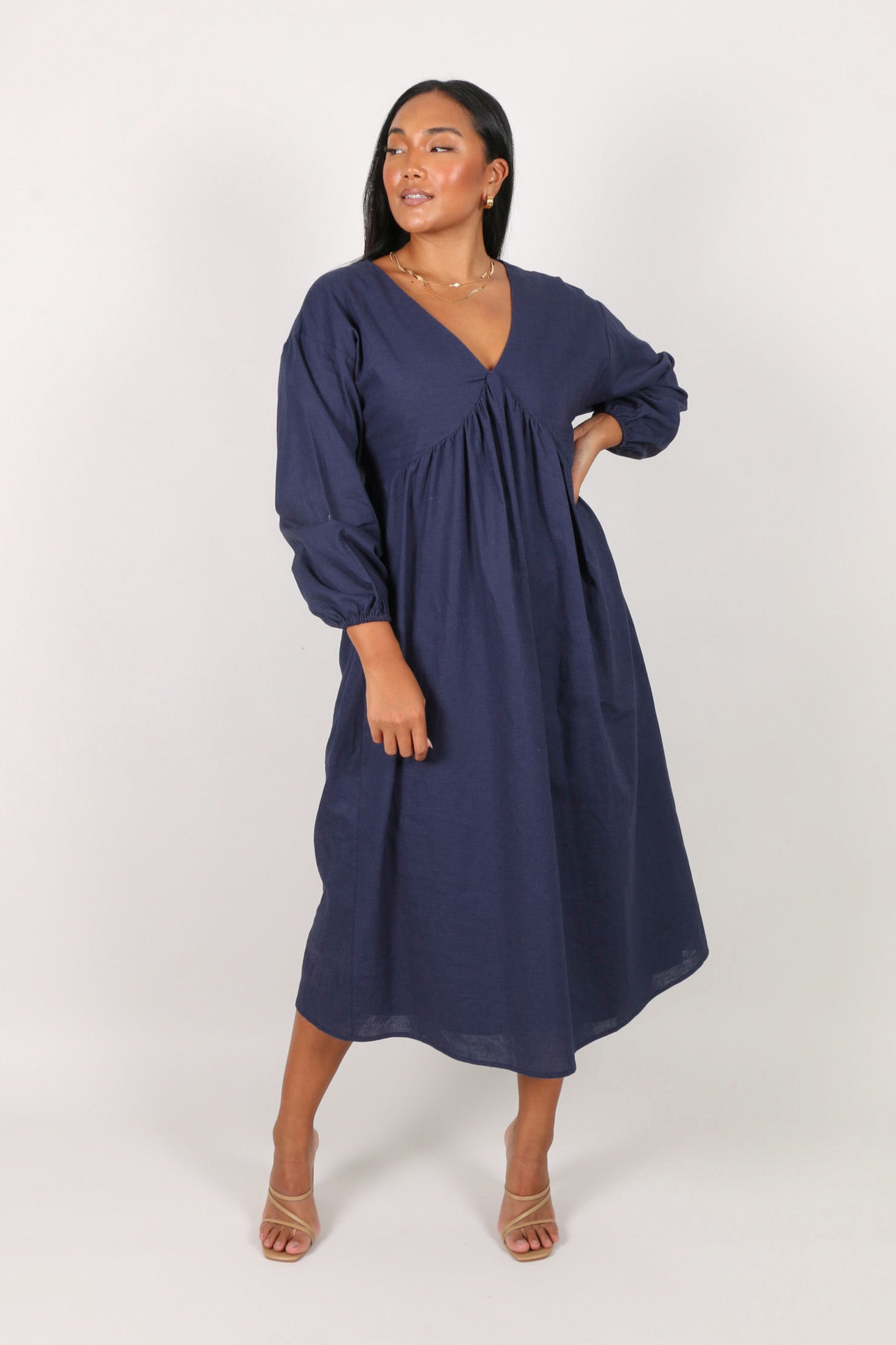 Plus size on sale navy long dress